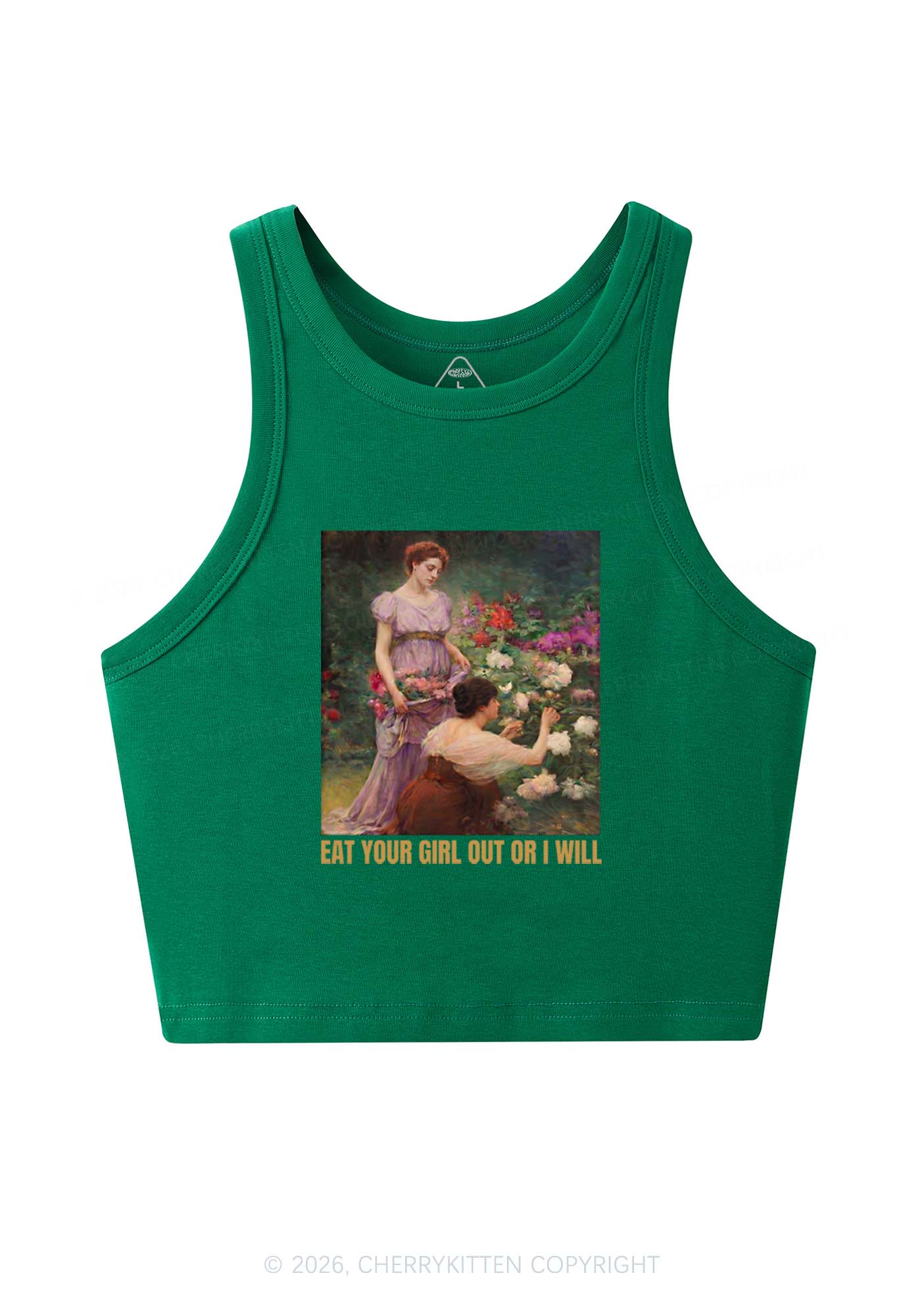 Eat Your Girl Out Painting Pride Y2K Crop Tank Top Cherrykitten
