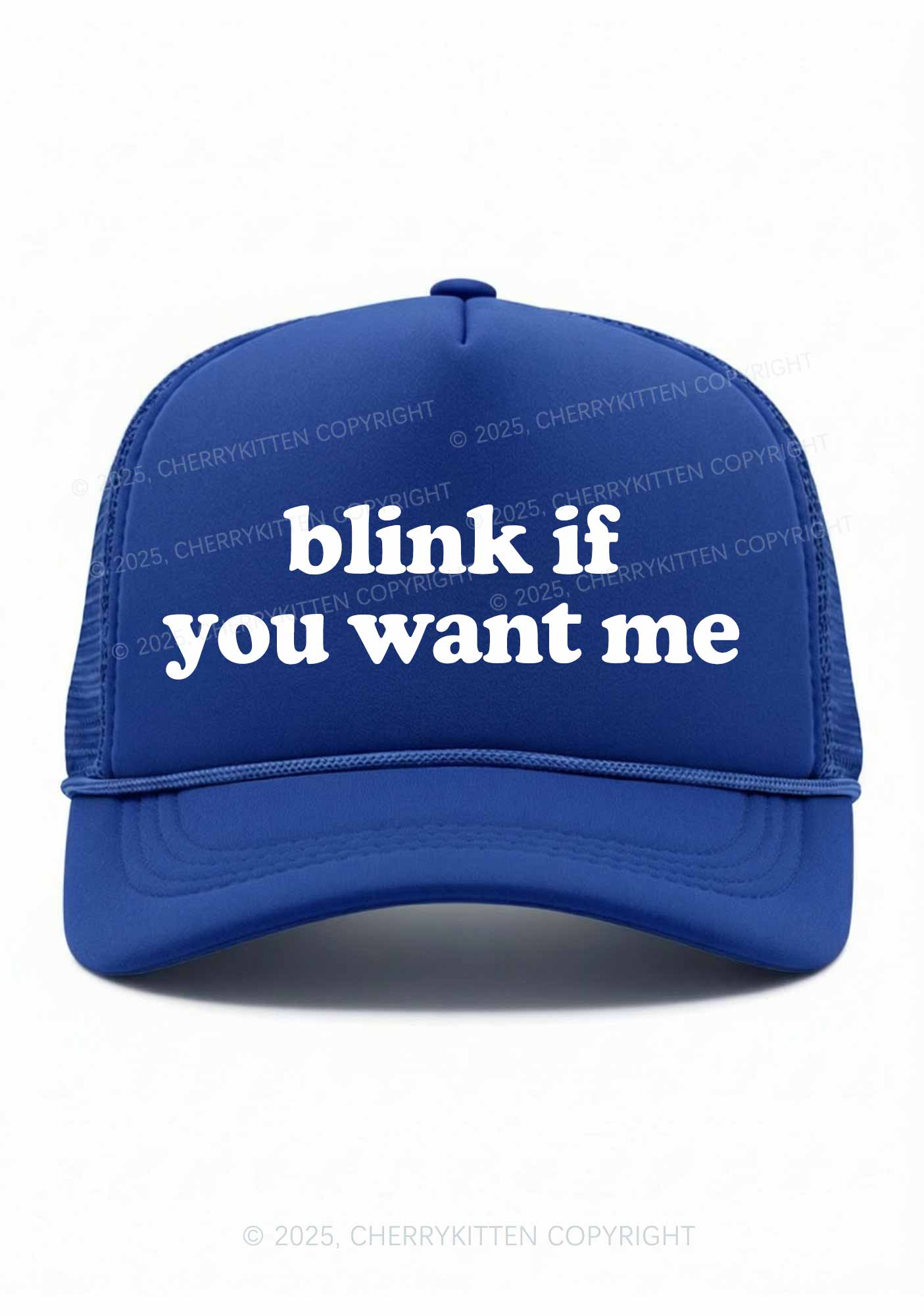 Blink If You Want Me Y2K Trucker Hat Cherrykitten