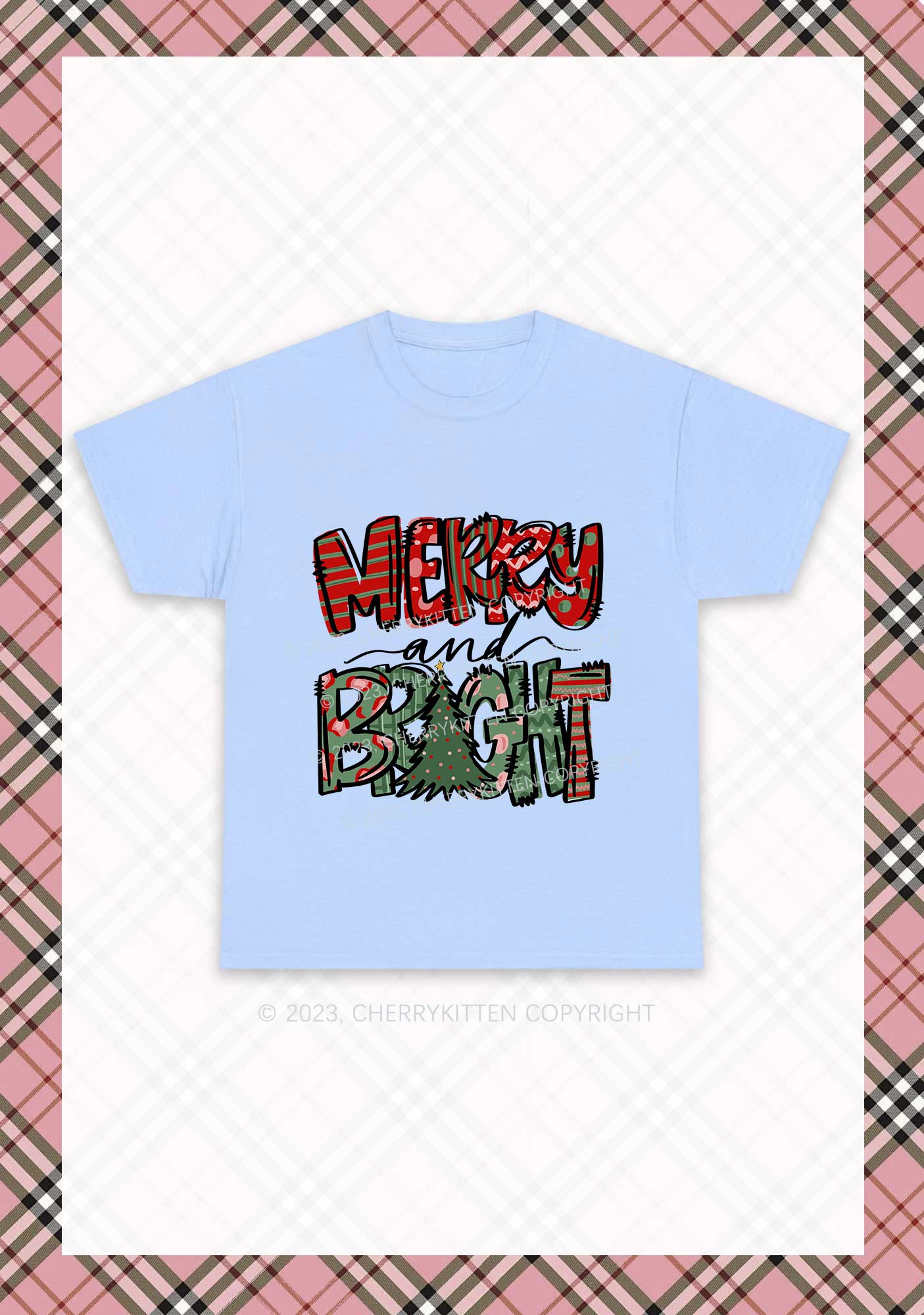 Merry And Bright Christmas Chunky Shirt Cherrykitten