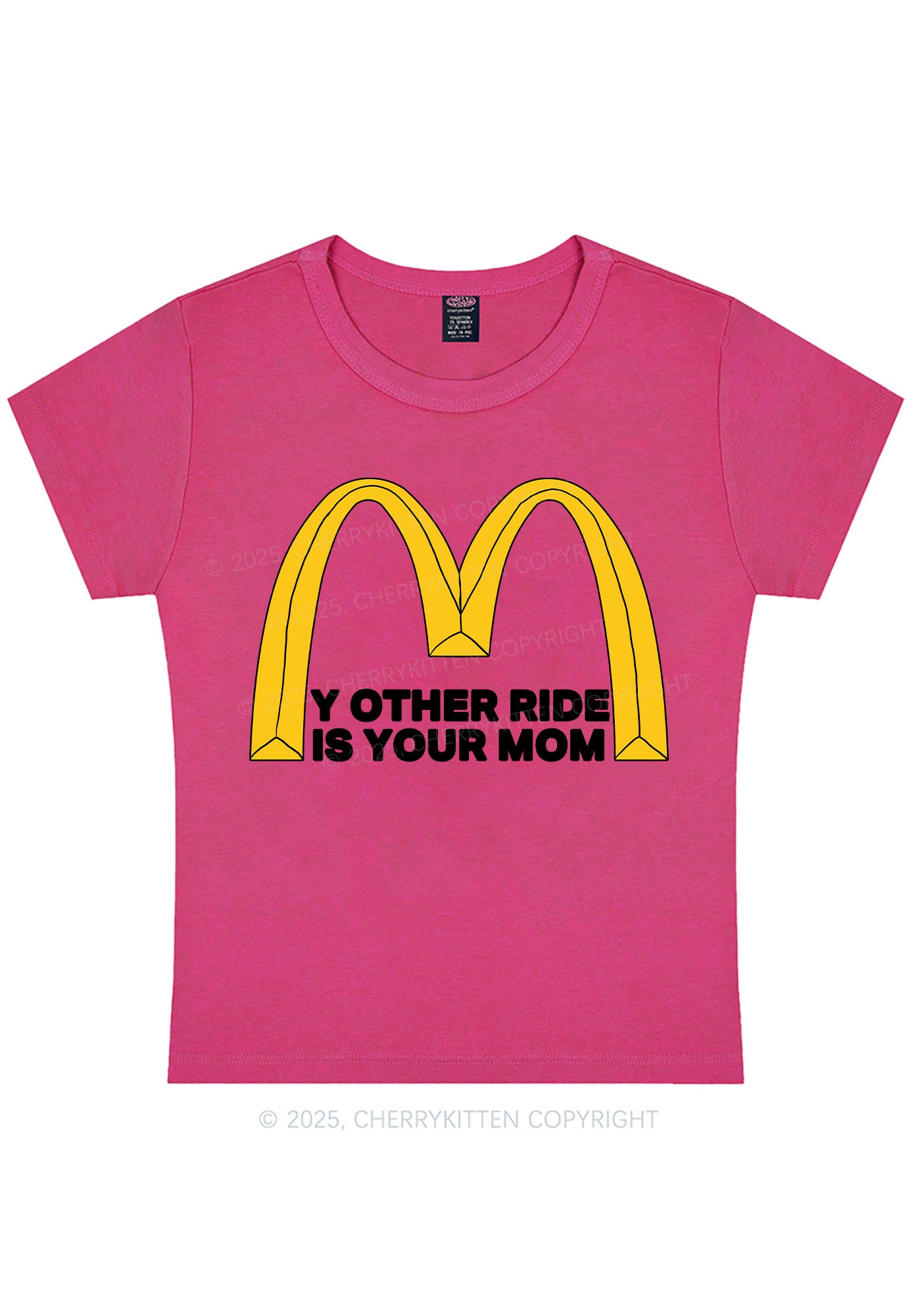 Ride Your Mom Y2K Baby Tee Cherrykitten