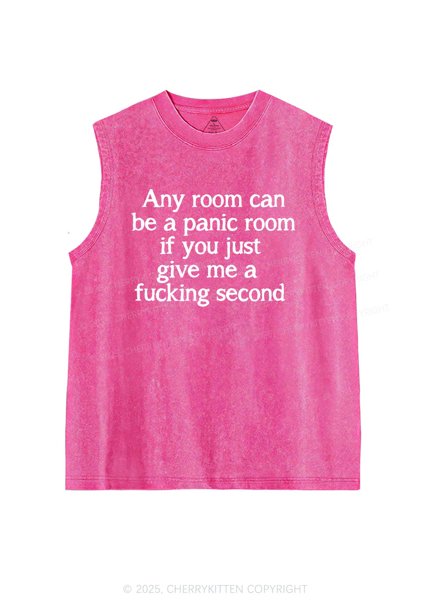 Any Room Can Be Panic Y2K Washed Muscle Tank Cherrykitten