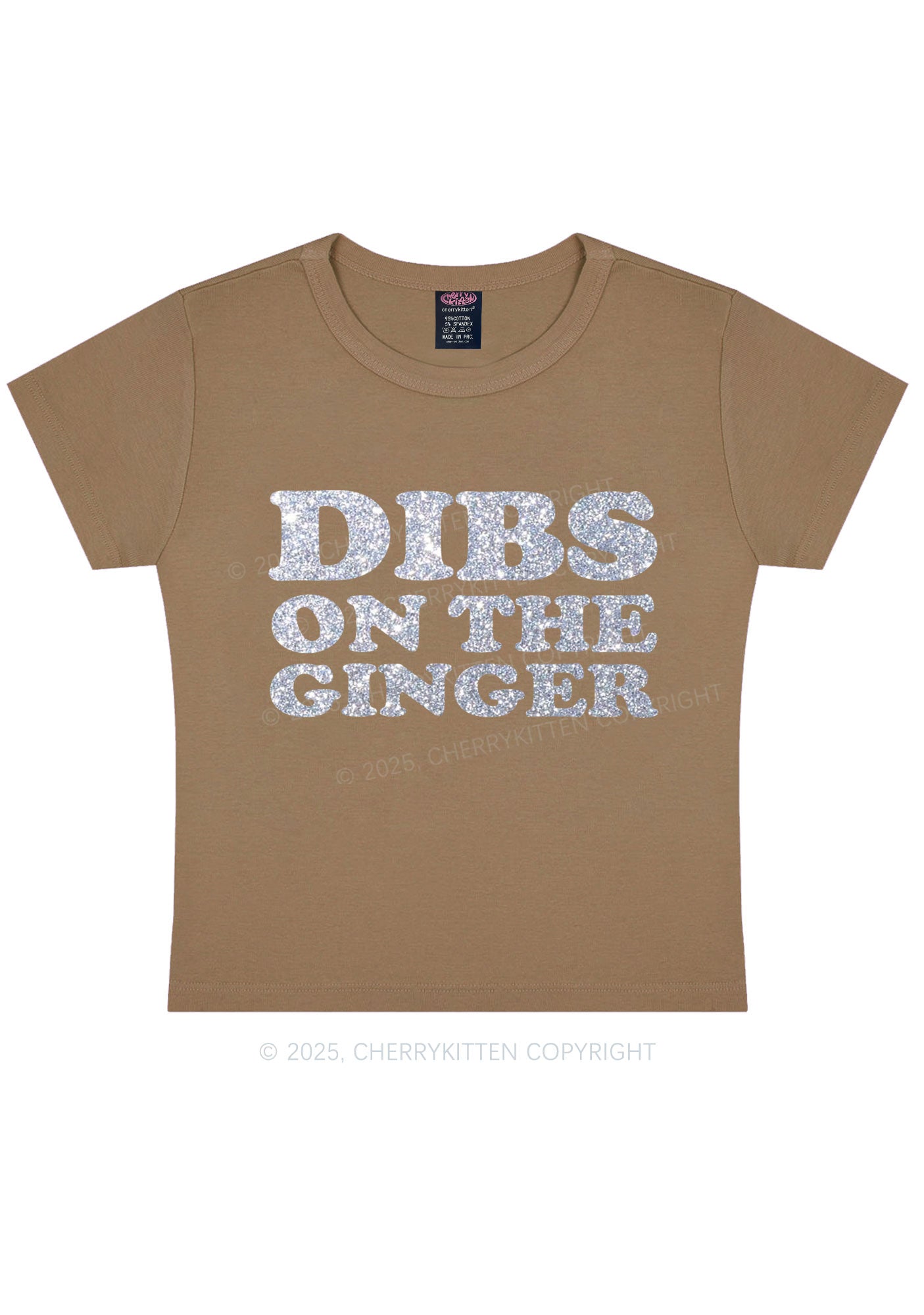 Glitter Dibs On The Ginger St Patricks Y2K Baby Tee Cherrykitten