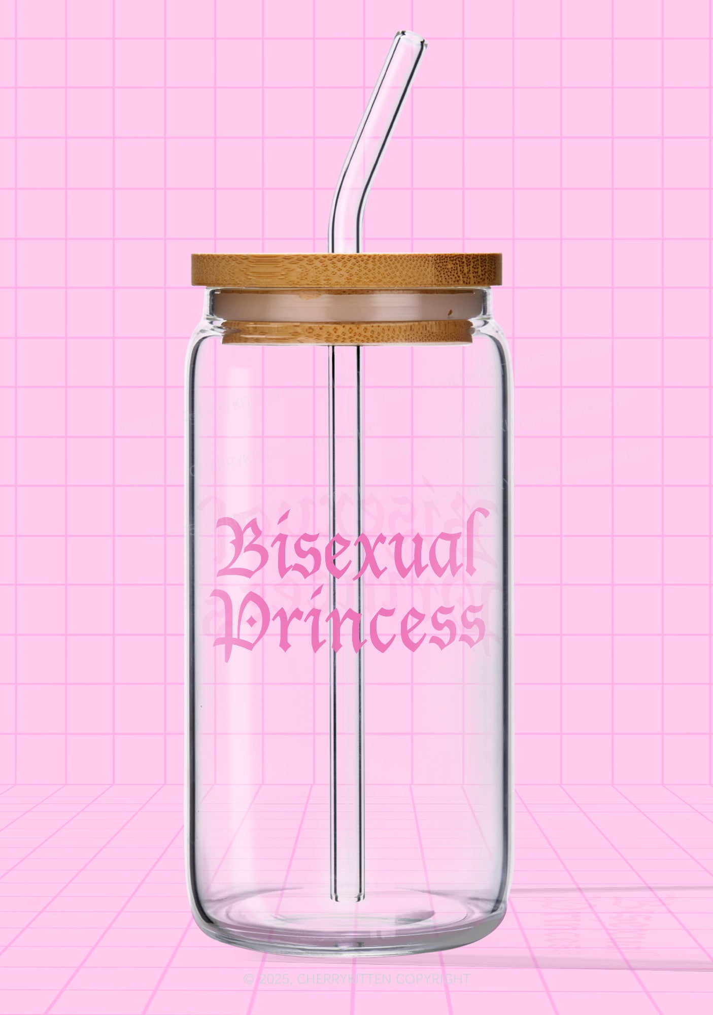 Bisexual Princes Pride Y2K Printed Glass Cup Cherrykitten