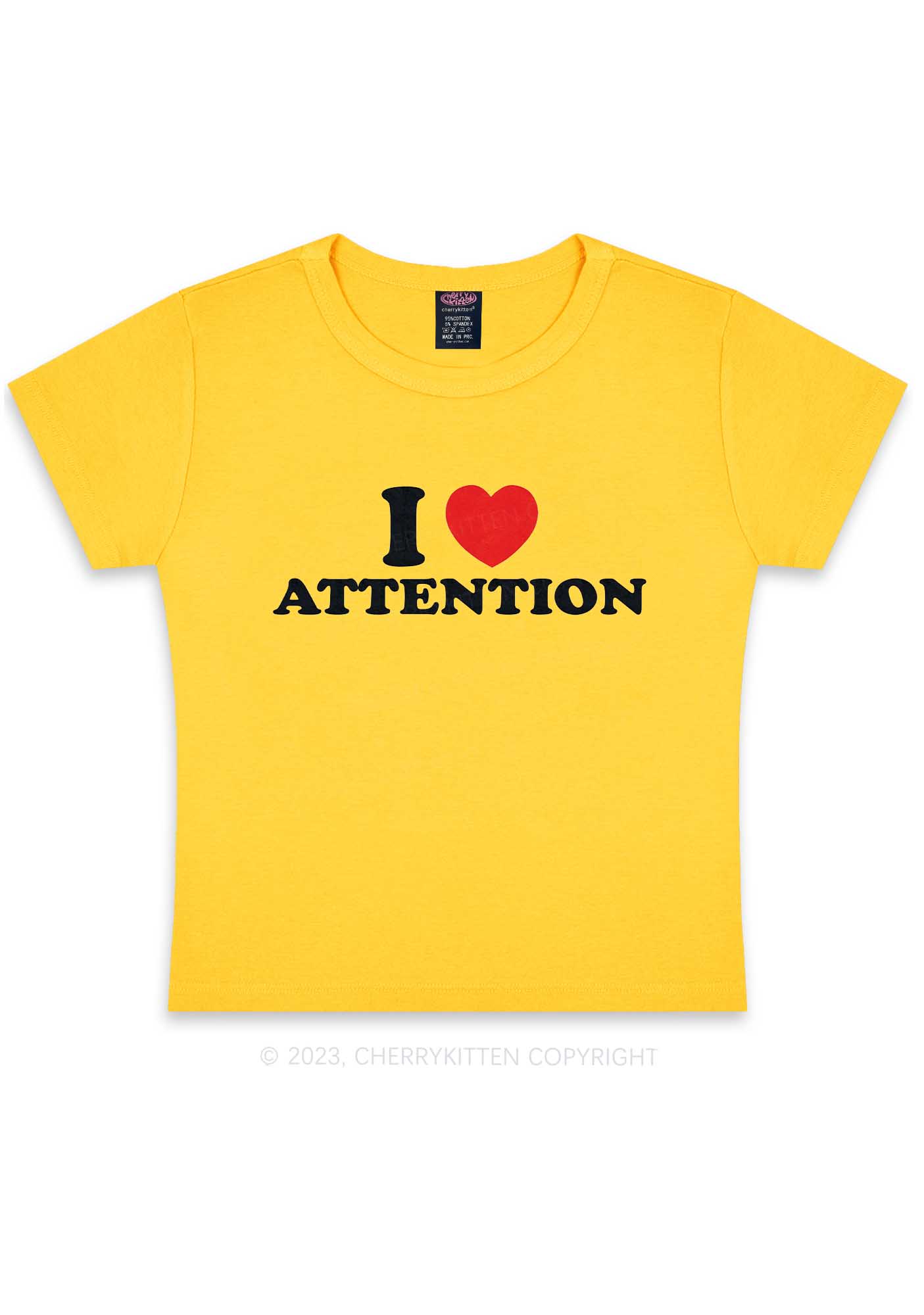 I Love Attention Y2K Baby Tee Cherrykitten