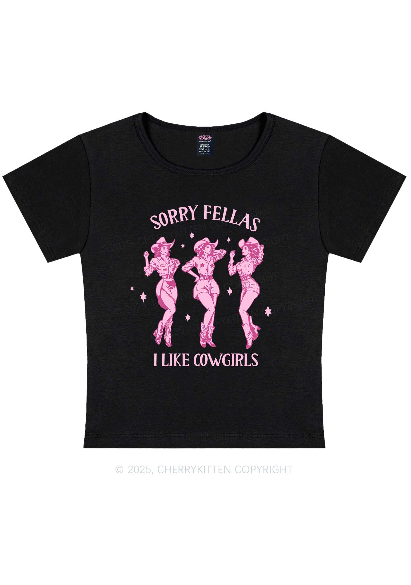 Sorry Fellas I Like Cowgirls Y2K Baby Tee Cherrykitten