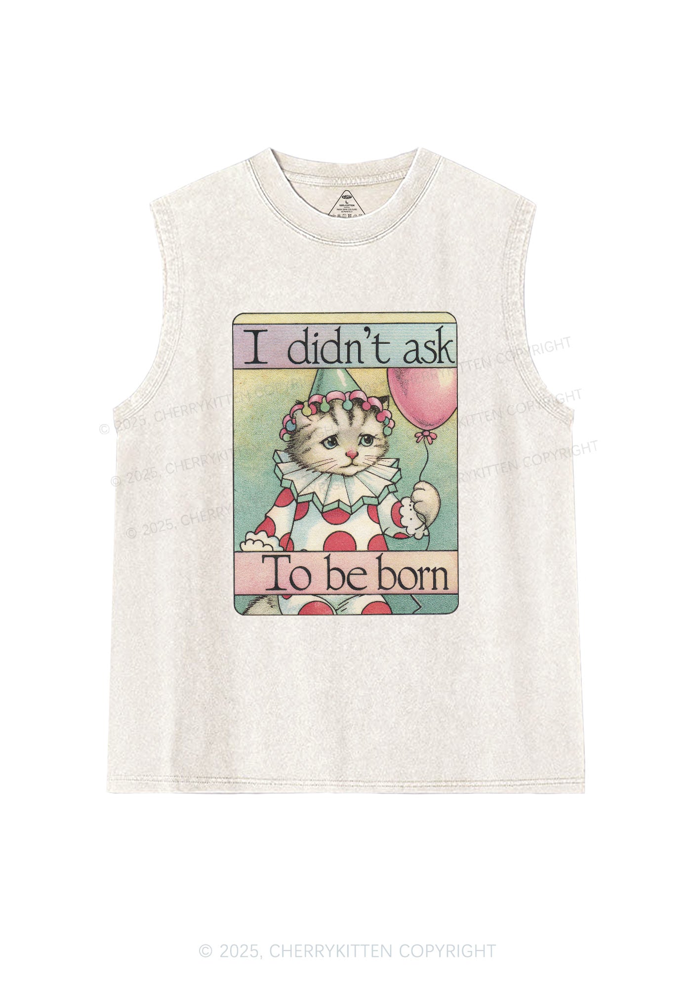 Didnt Ask To Be Born Y2K Washed Tank Cherrykitten