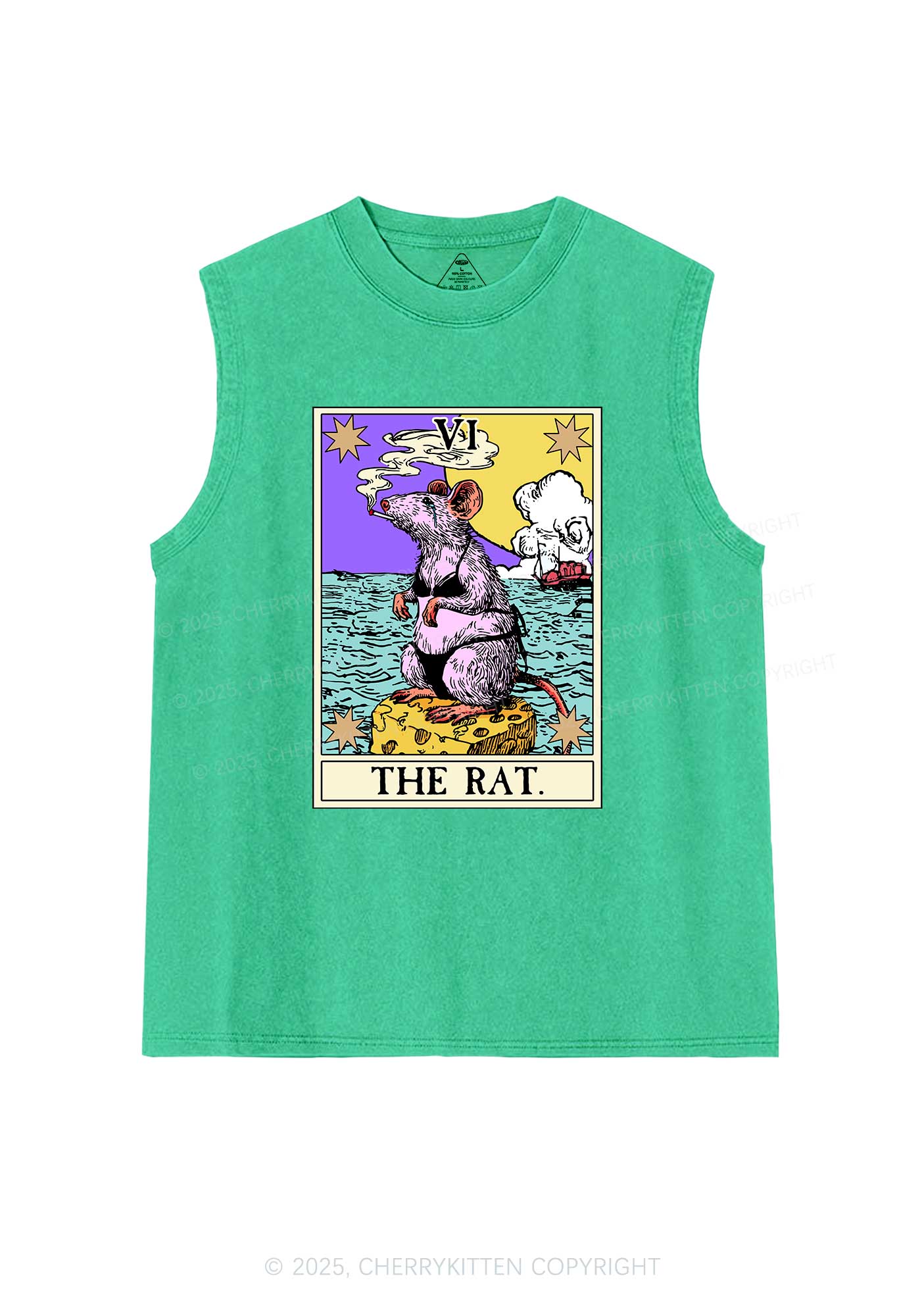 The Rat Smoking Y2K Washed Muscle Tank Cherrykitten
