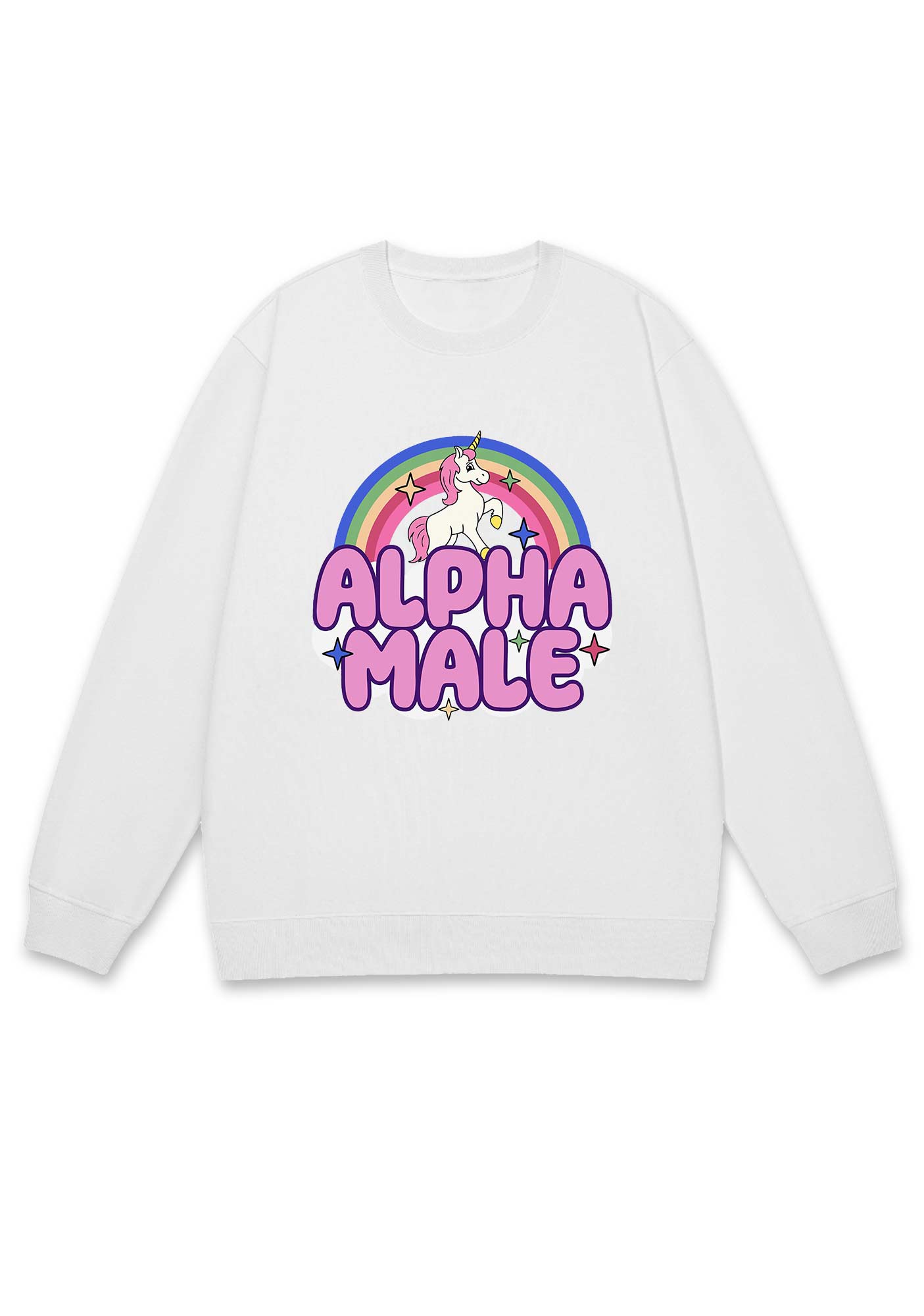 Rainbow Unicorn Alpha Male Y2K Sweatshirt