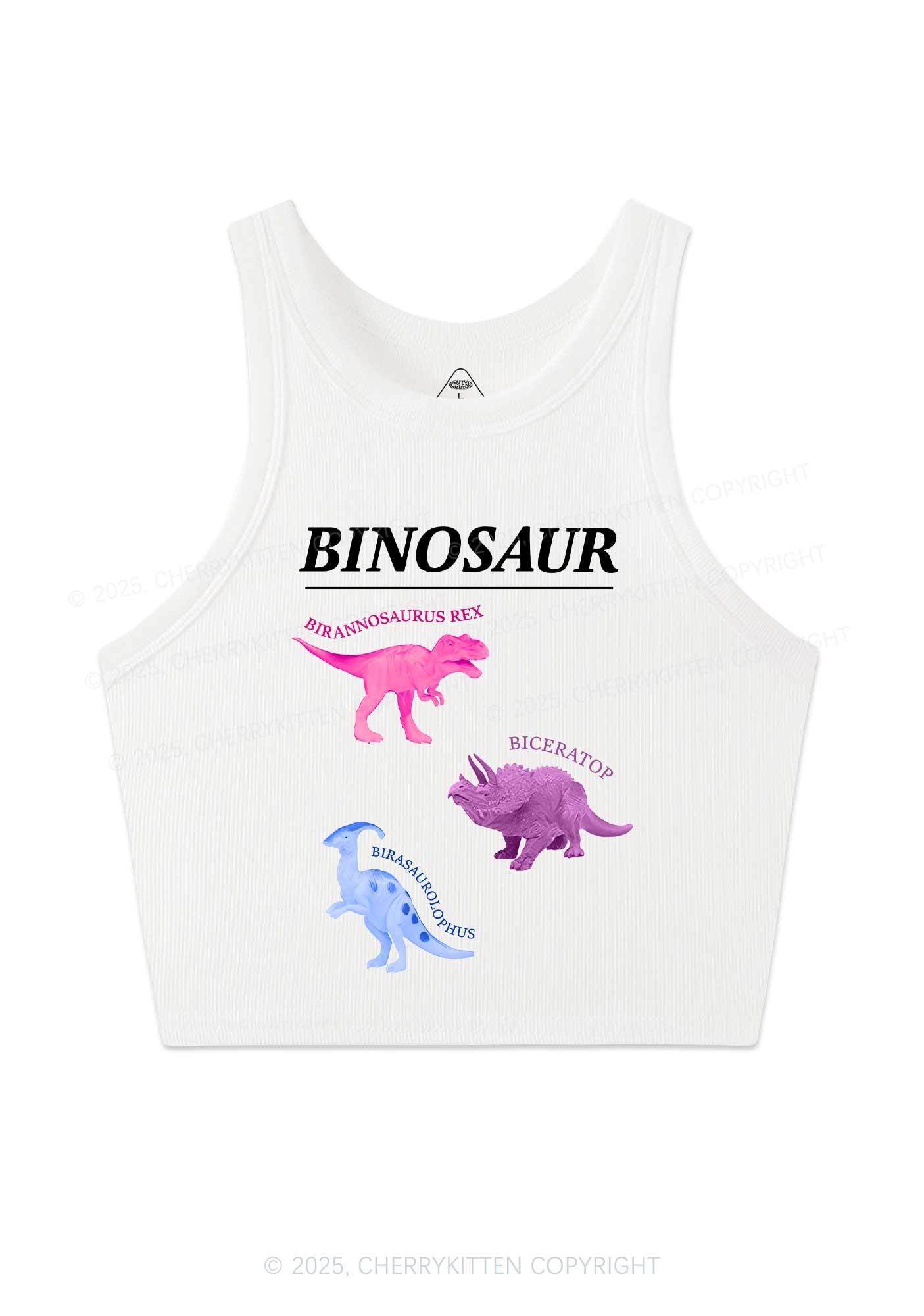 Binosaur Pride Y2K Crop Tank Top Cherrykitten