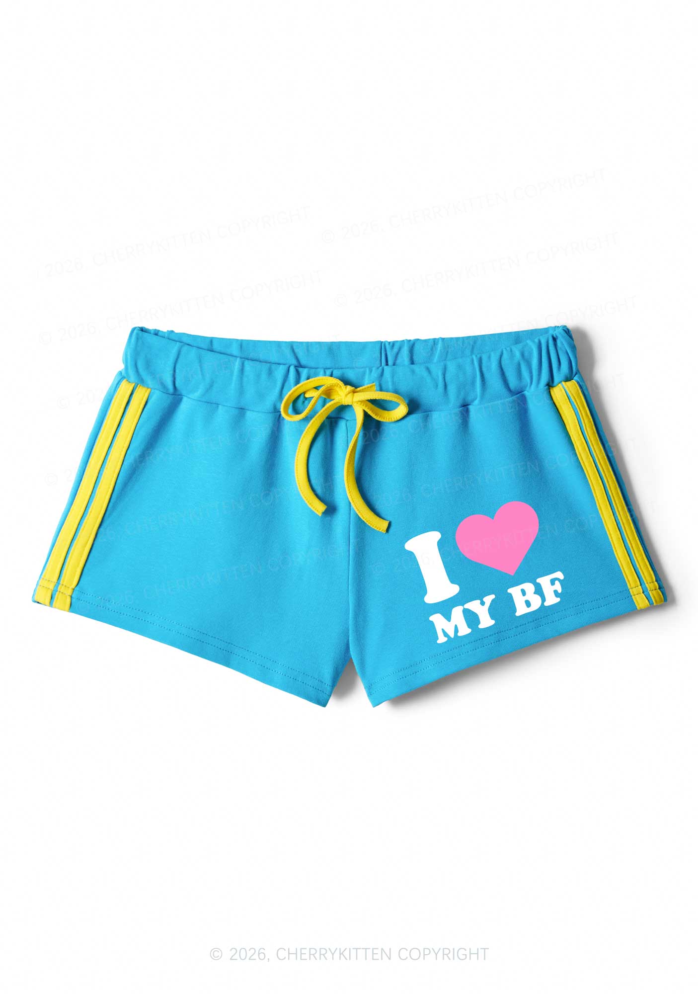 I Love My BF Valentine's Day Y2K Drawstring Mini Shorts Cherrykitten