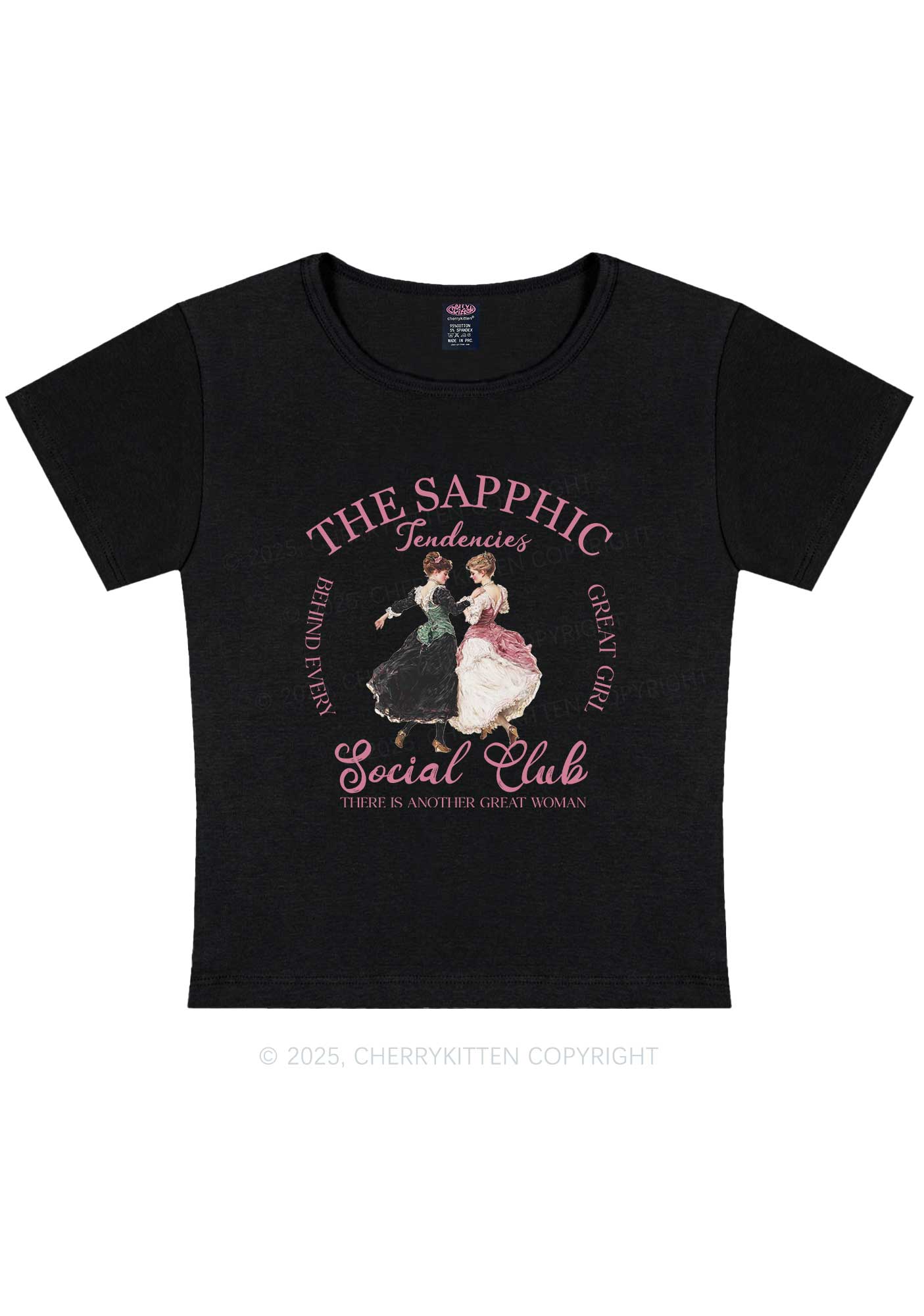 The Sapphic Pride Y2K Baby Tee Cherrykitten