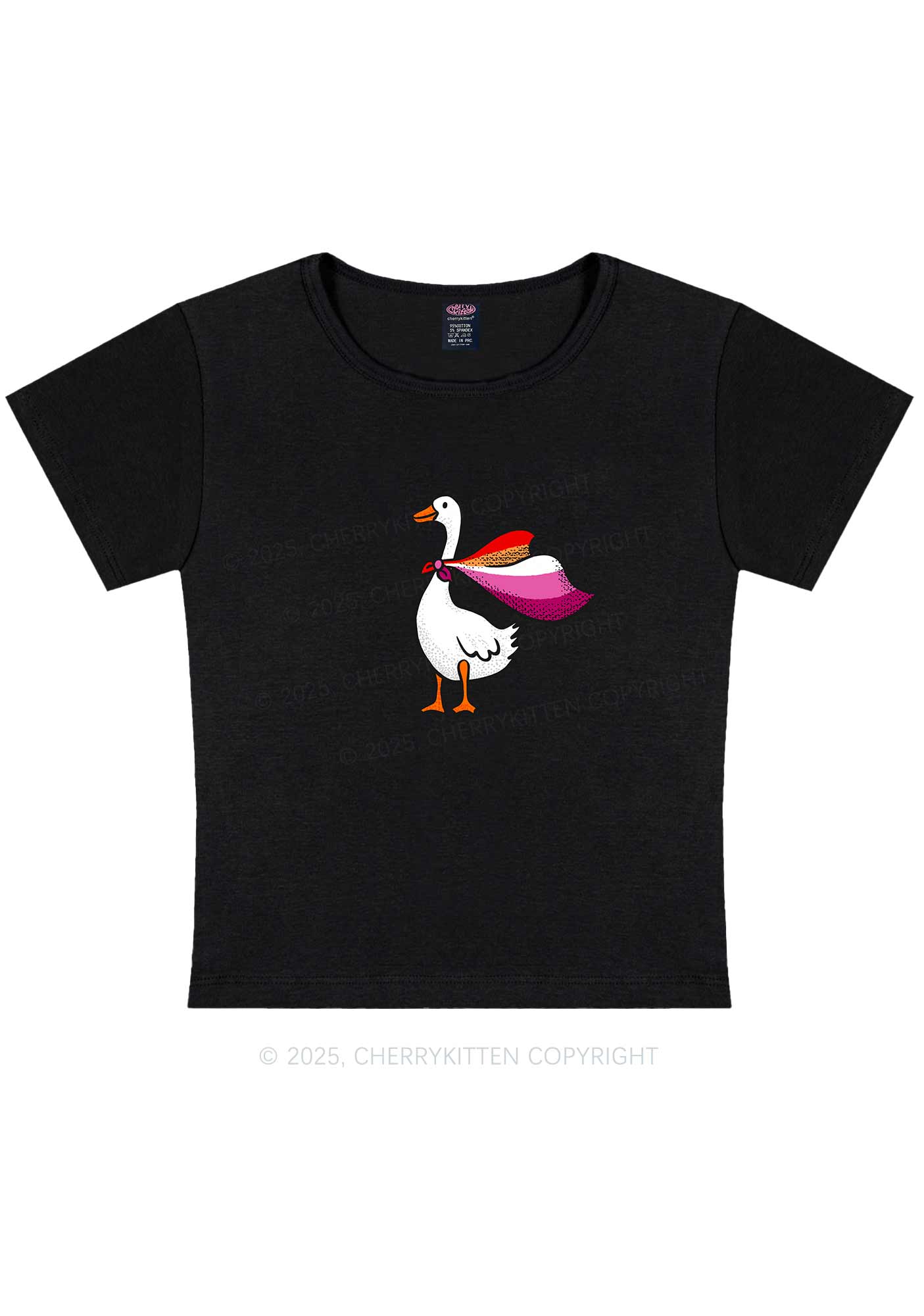 Lesbian Goose Pride Y2K Baby Tee Cherrykitten