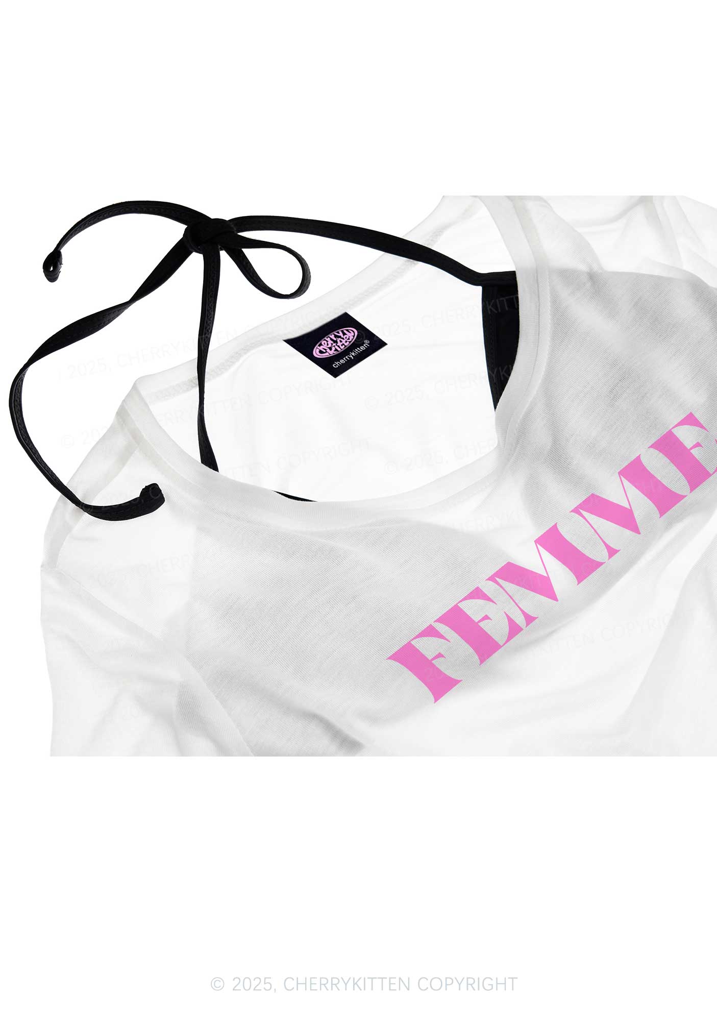 Femme Pride Y2K Sheer Crop Tee Cherrykitten