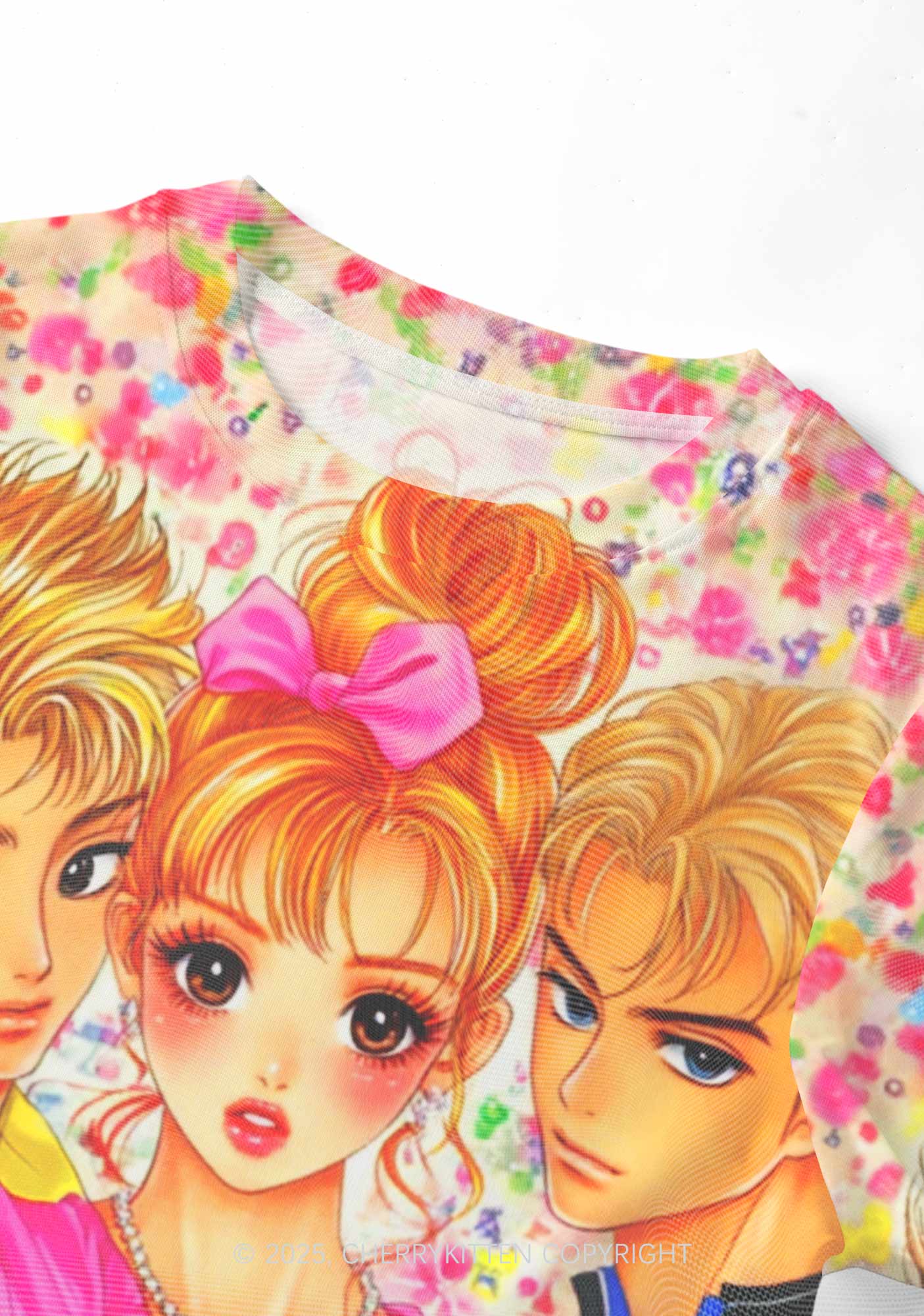 Comic Youth Y2K Mesh Crop Top Cherrykitten