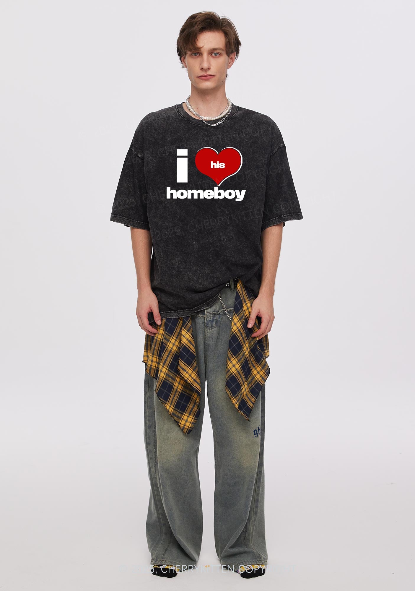 I Love His Homeboy Y2K Shirts Washed Tee Cherrykitten