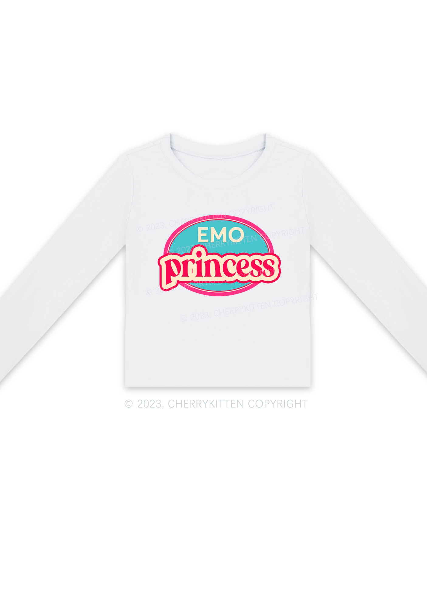 Emo Princess Long Sleeve Crop Top Cherrykitten