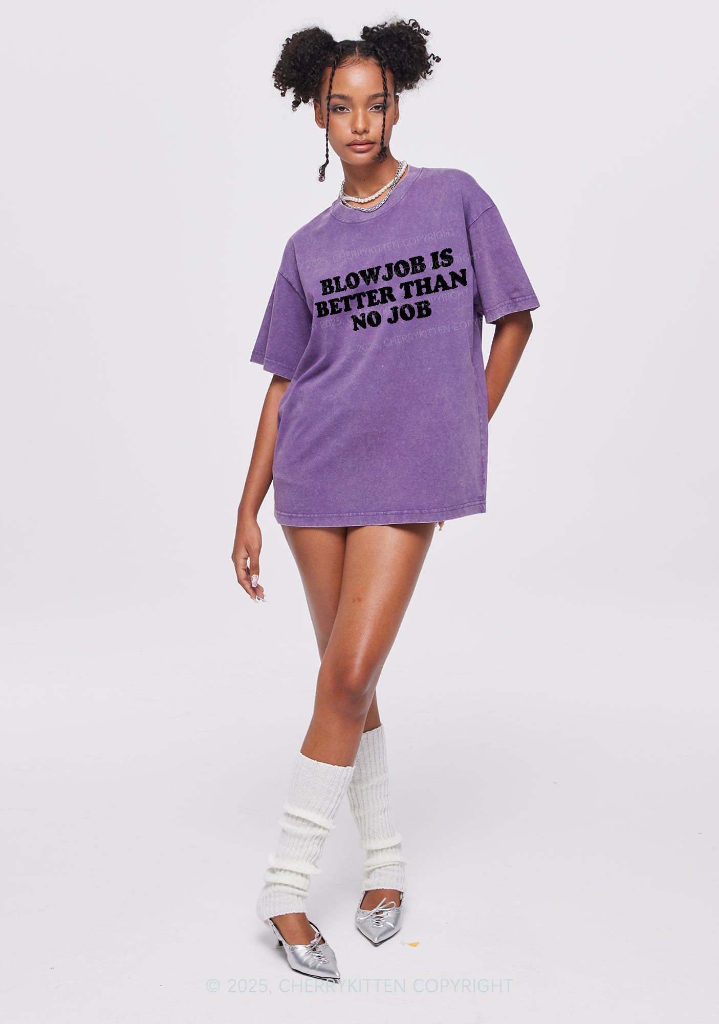 Blxwjob Is Better Y2K Shirts Washed Tee Cherrykitten