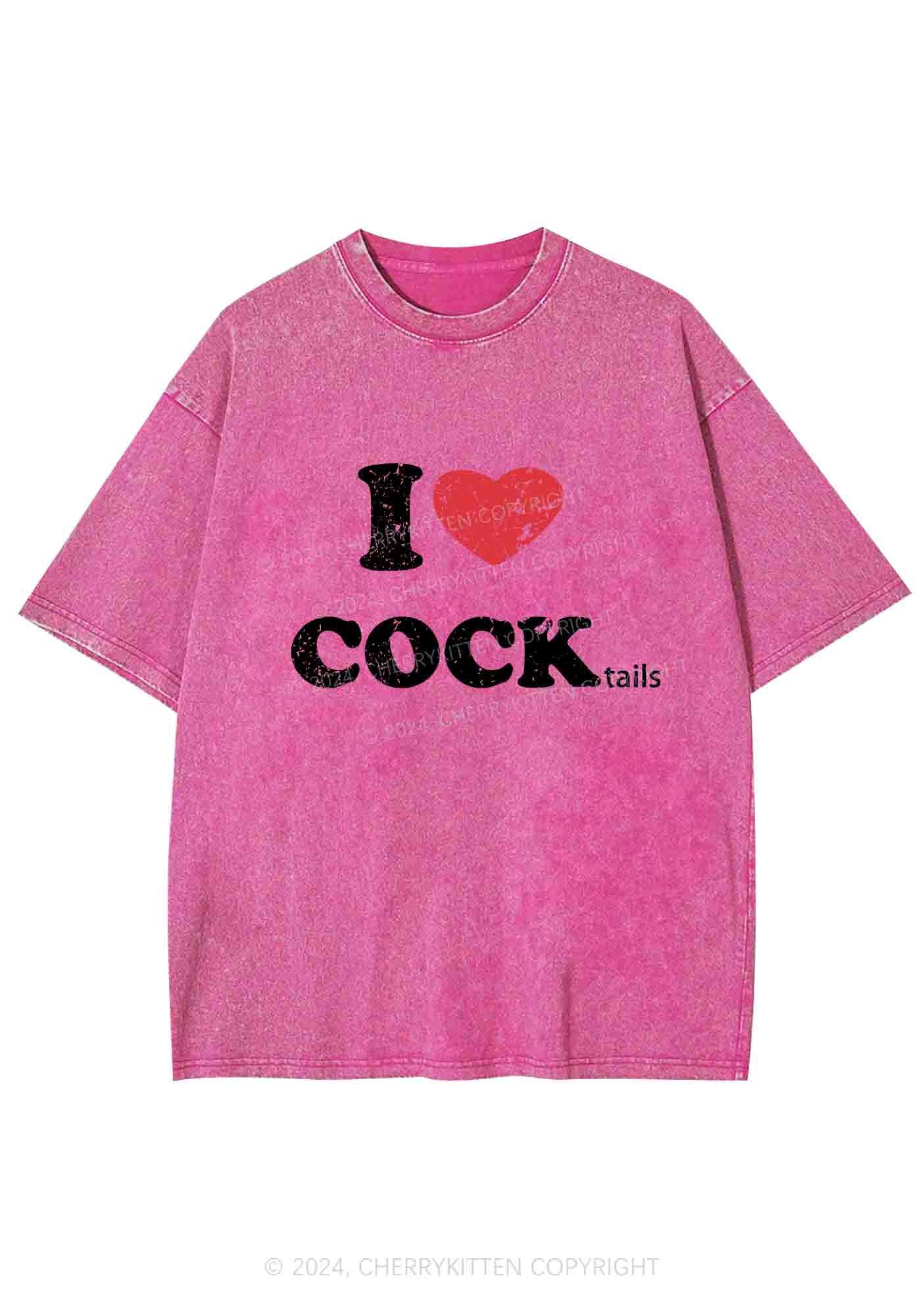I Love Cocktails Y2K Washed Tee Cherrykitten