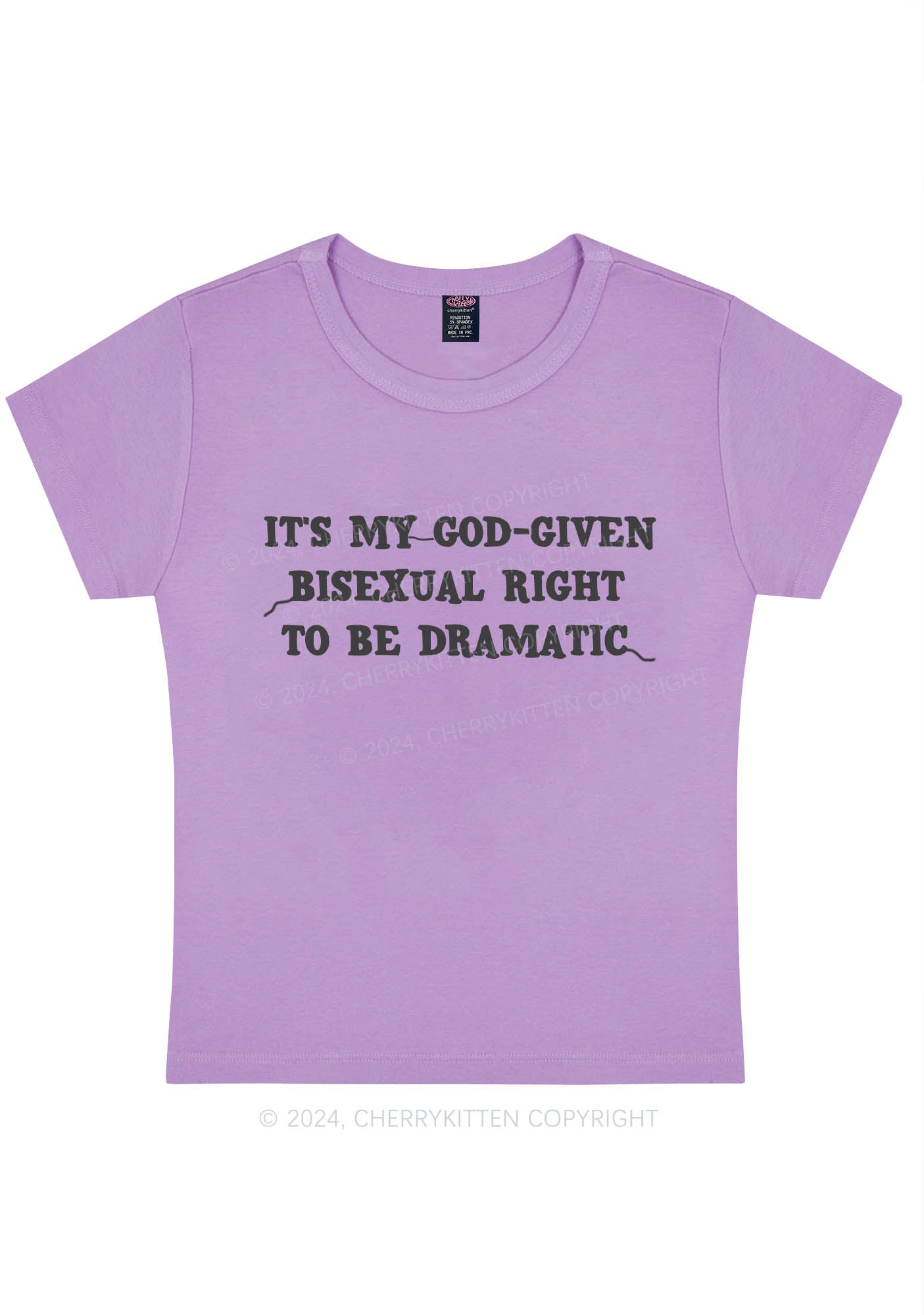 Curvy God-Given Bisexual Right Y2K Baby Tee Cherrykitten