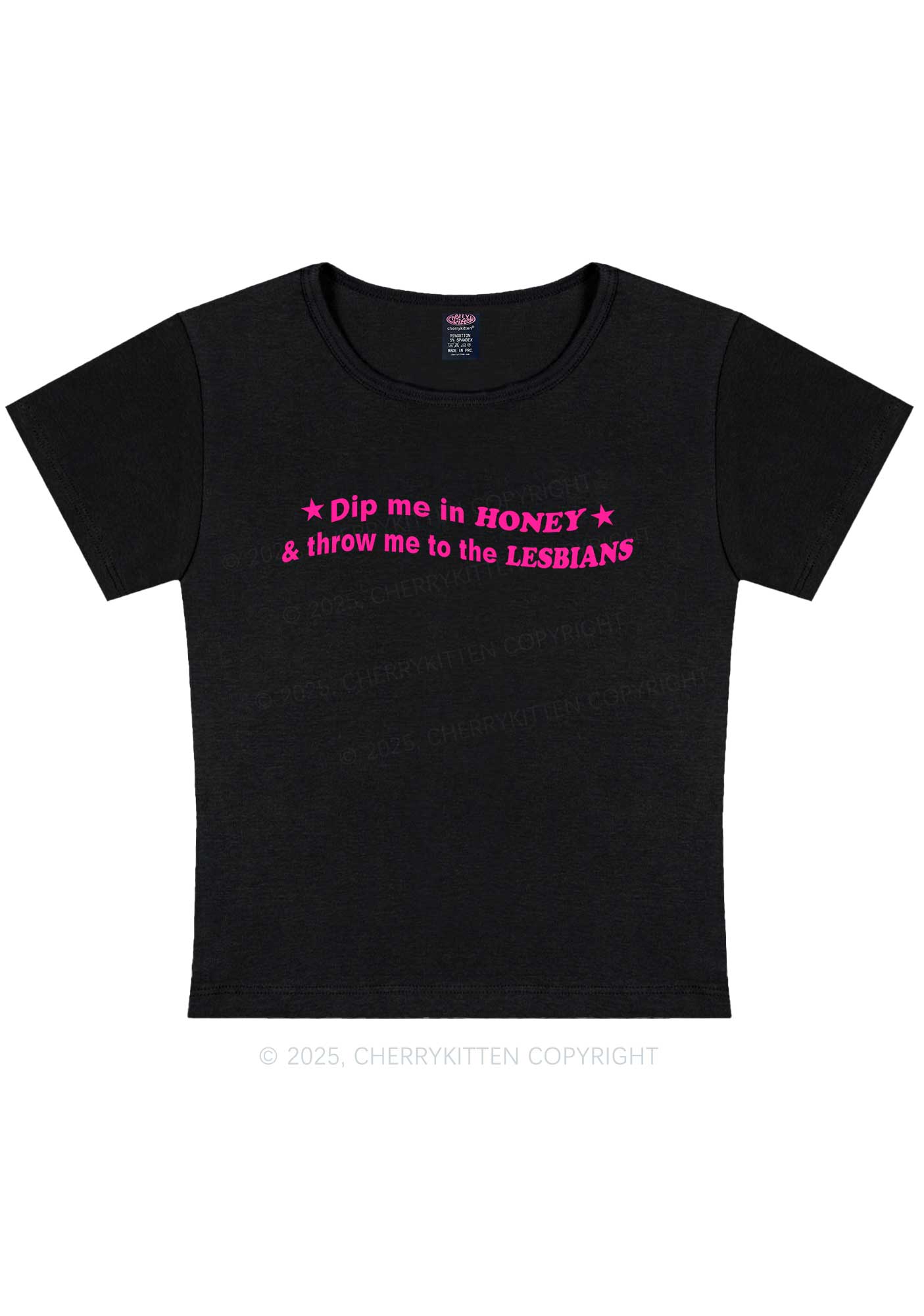 Honey Lesbians Pride Y2K Baby Tee Cherrykitten