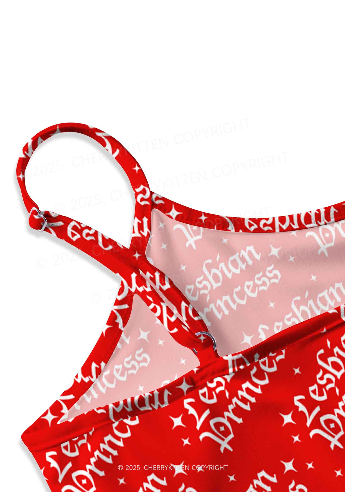 Lesbian Princess Pride Y2K Print Slip Dress Cherrykitten