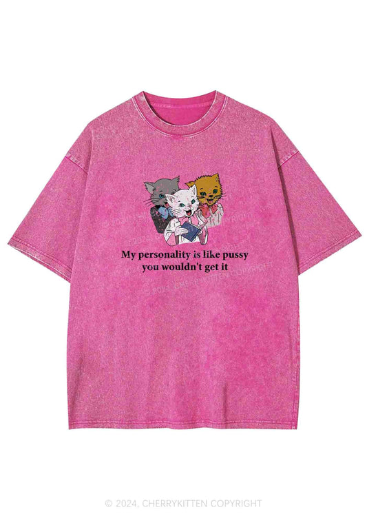 Personality Like Puxxy Y2K Washed Tee Cherrykitten