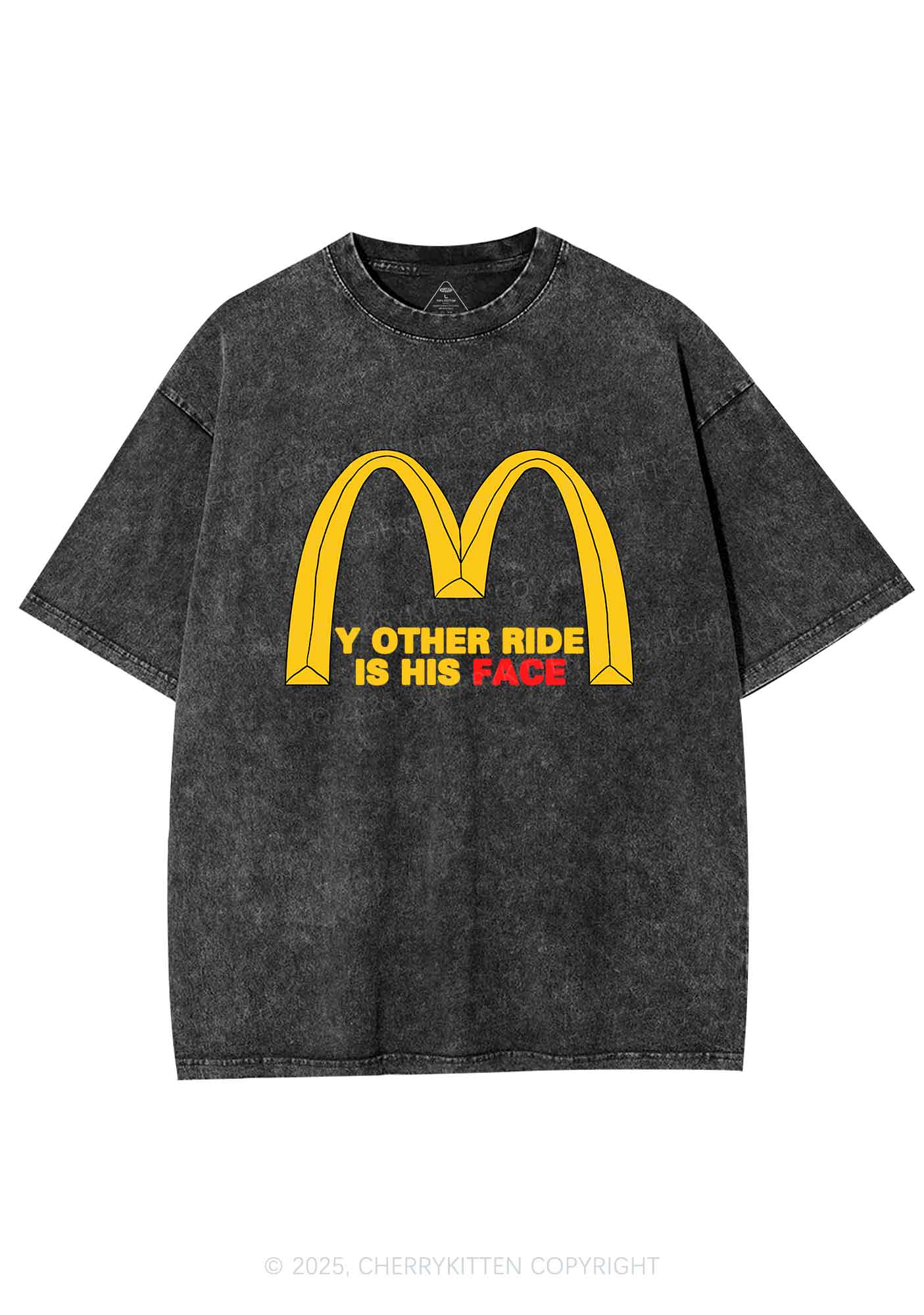 Ride His Face Y2K Shirts Washed Tee Cherrykitten