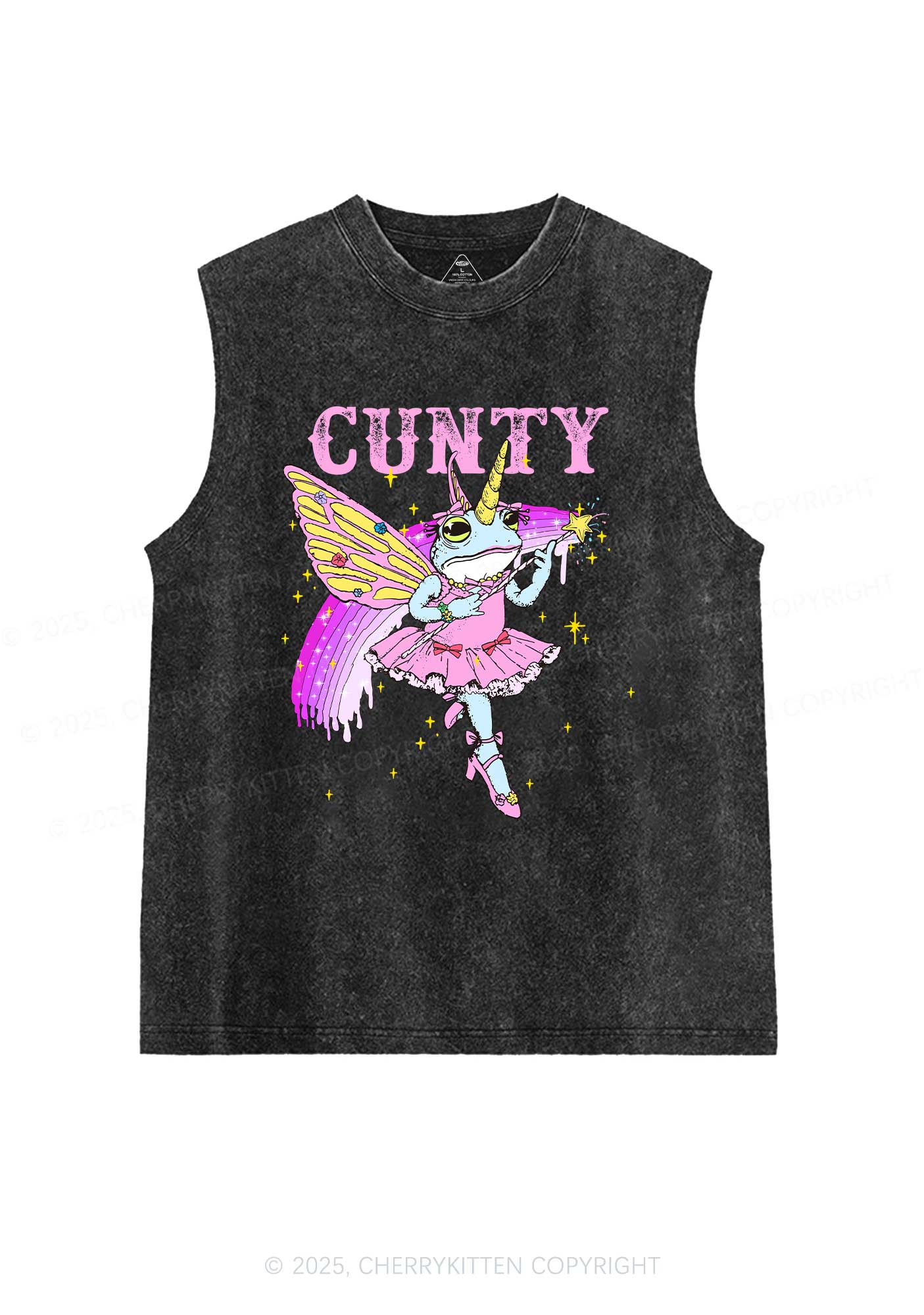 Cxxty Fairy Frog Y2K Washed Muscle Tank Cherrykitten