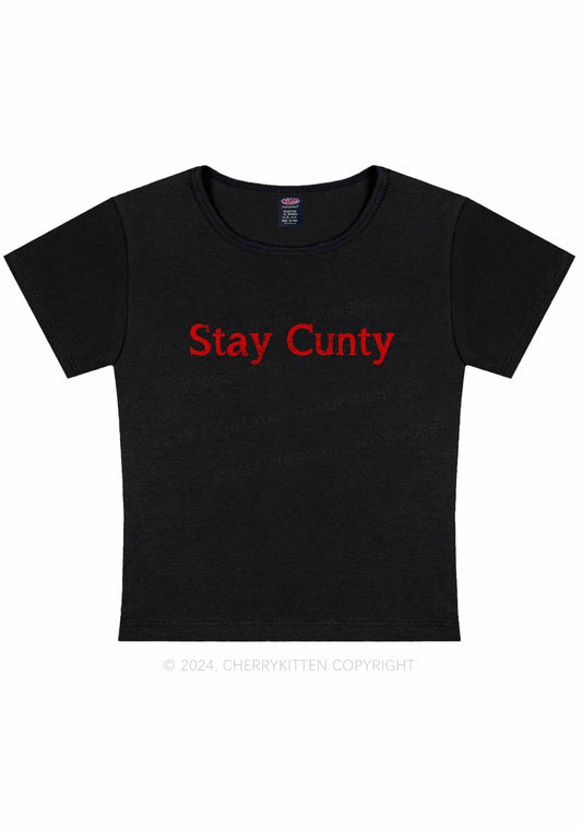 Stay Cxnty Y2K Baby Tee Cherrykitten