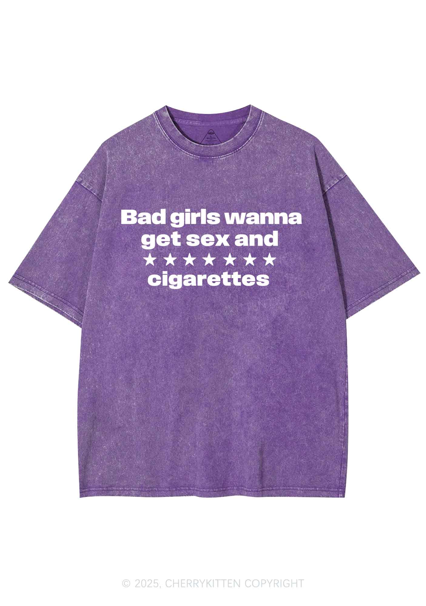 Wanna Sxx Cigarettes Y2K Shirts Washed Tee Cherrykitten