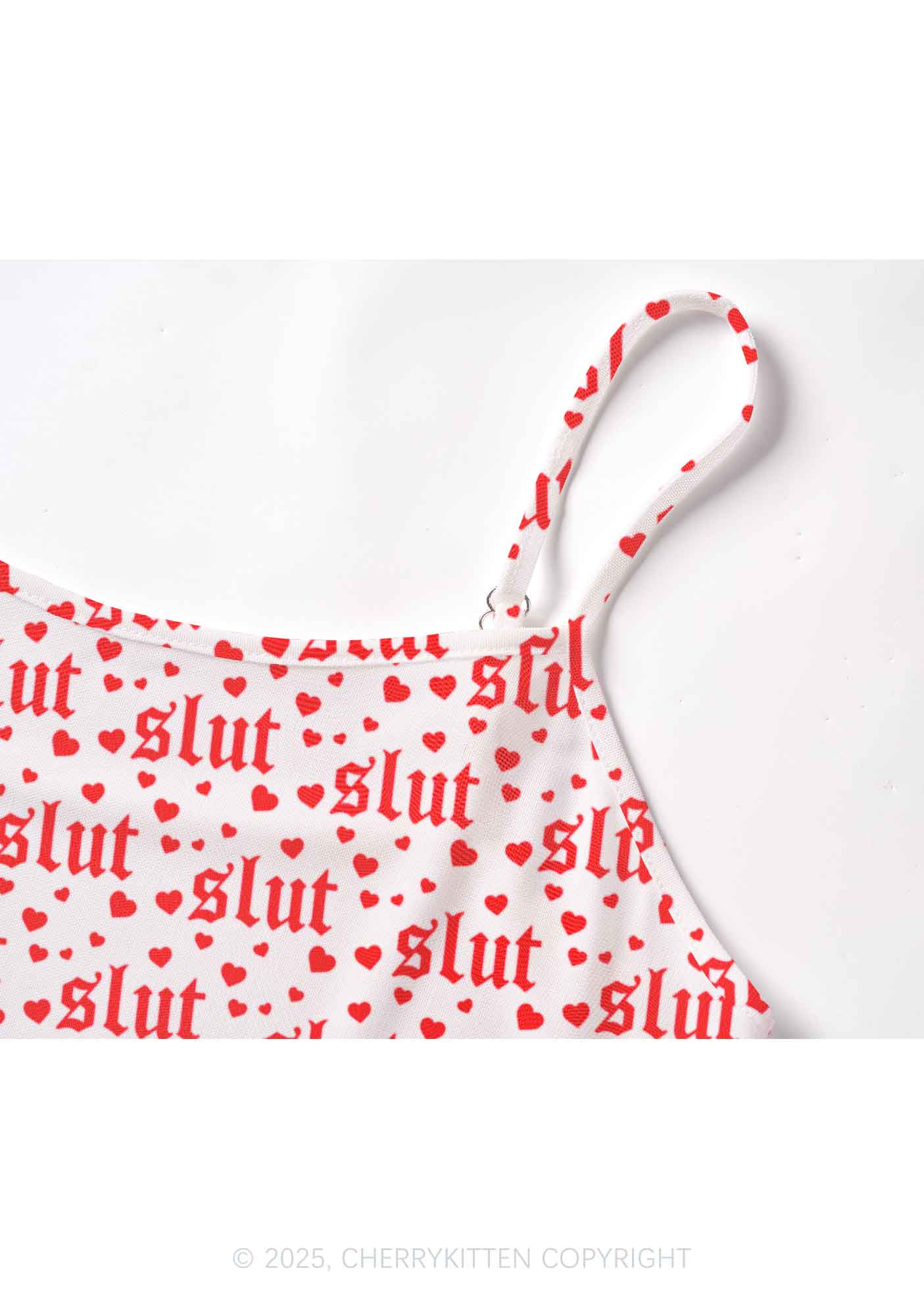 Slxt Red Heart Y2K Mesh Cami Tank Cherrykitten