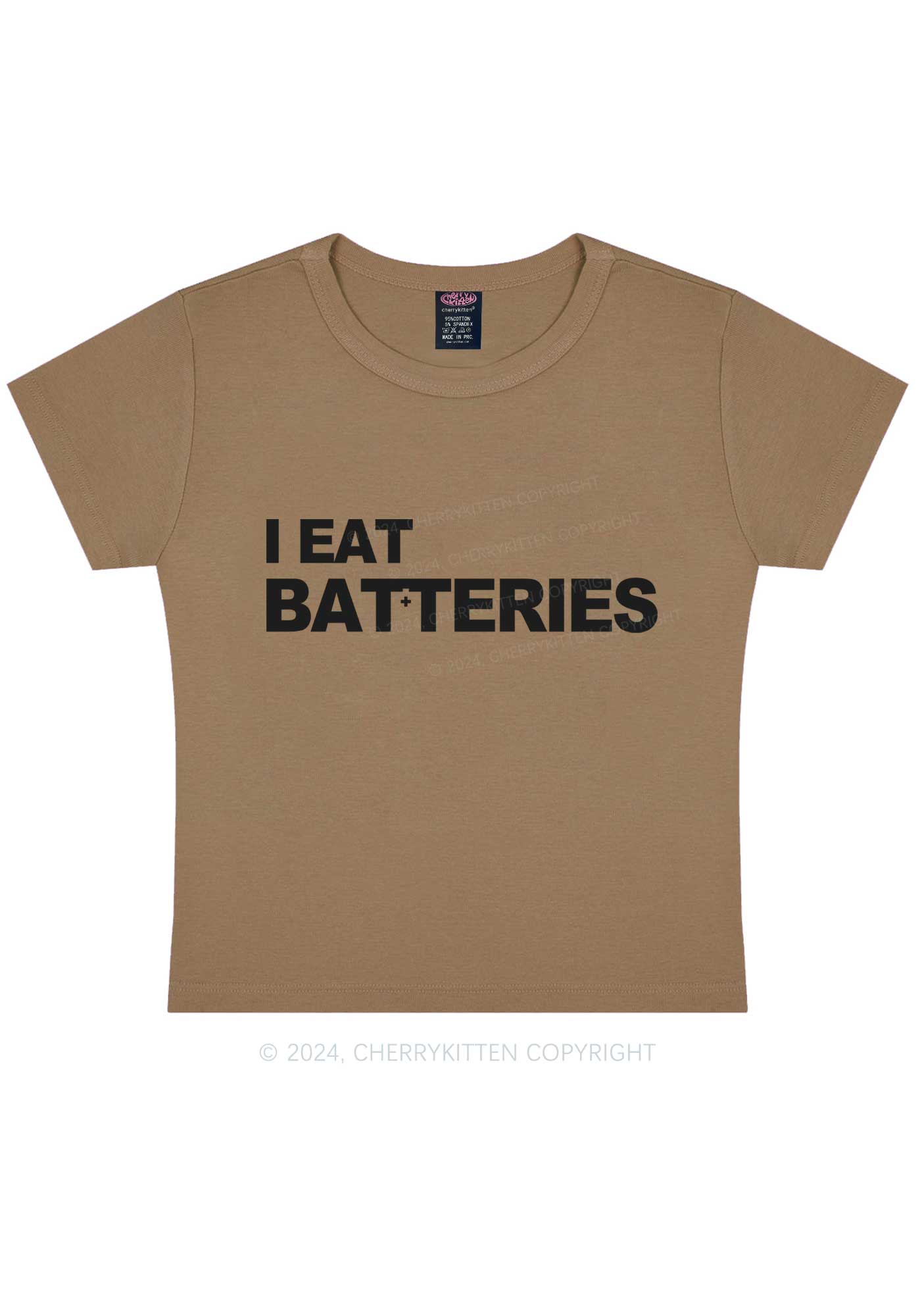 I Eat Batteries Y2K Baby Tee Cherrykitten