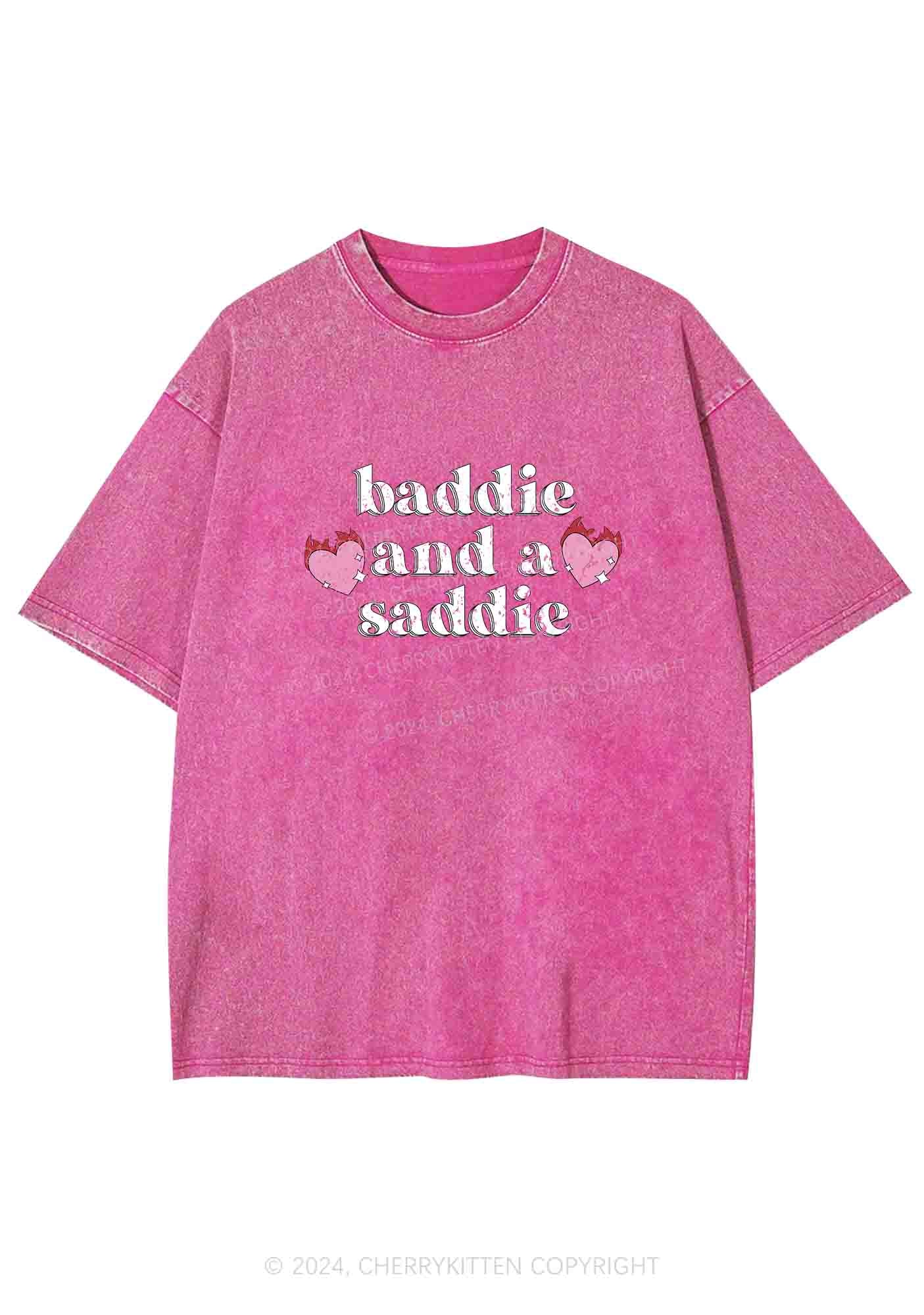 Baddie And A Saddie Y2K Washed Tee Cherrykitten