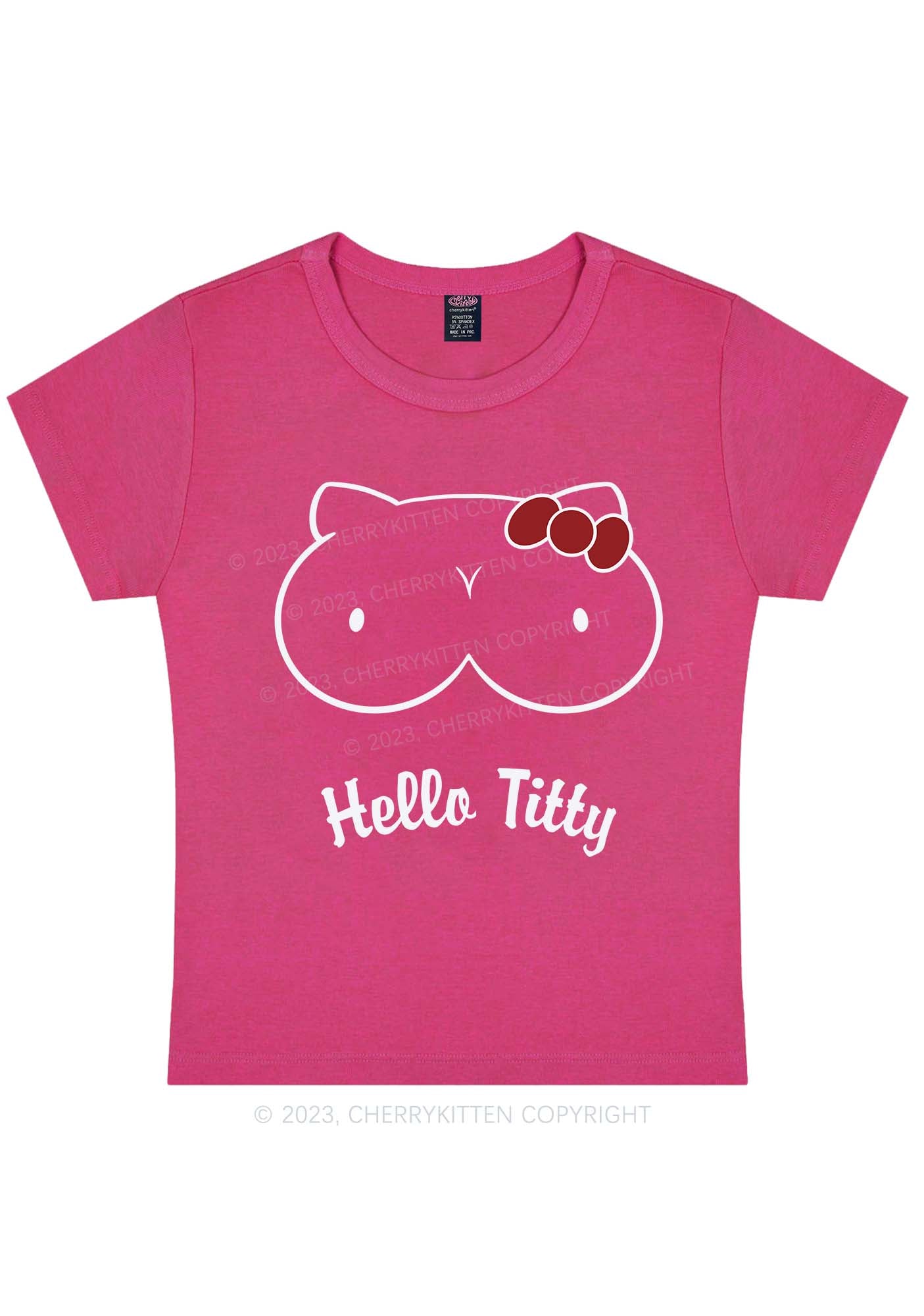 Curvy Hello Txtty Y2K Baby Tee Cherrykitten