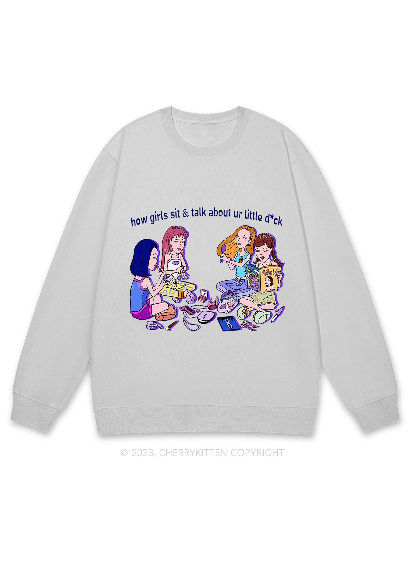 Girls Sit&Talk Y2K Sweatshirt Cherrykitten