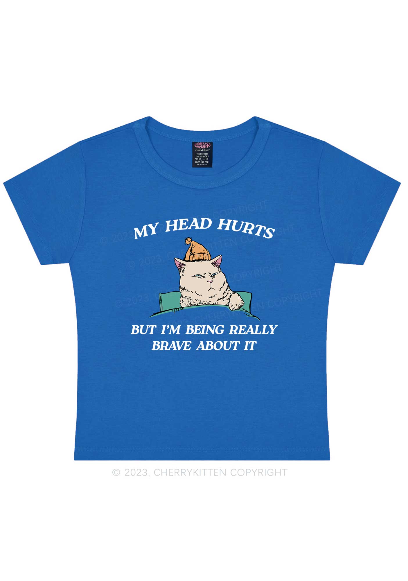 Head Hurts Y2K Baby Tee Cherrykitten