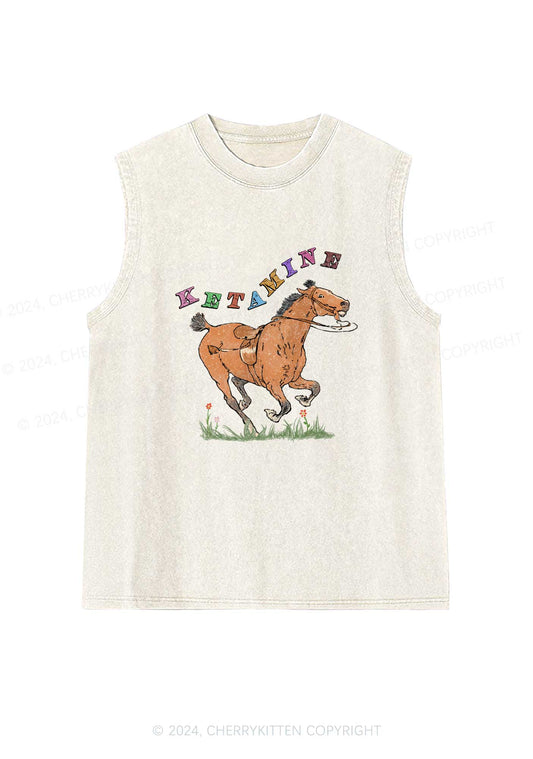 Orange Pony Y2K Washed Tank Cherrykitten