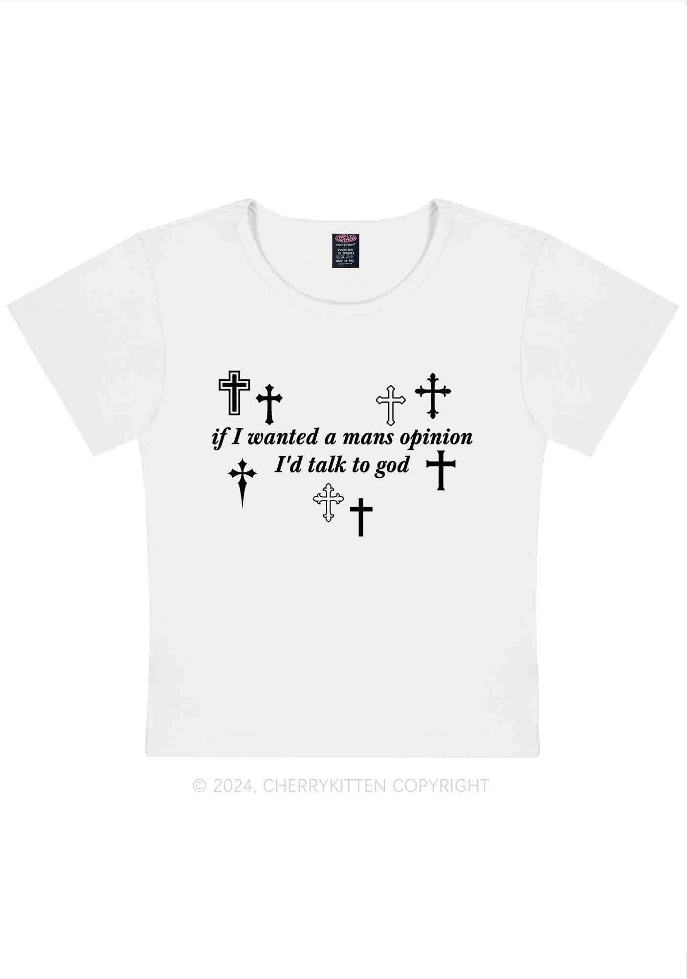 Curvy Talk To God Y2K Baby Tee Cherrykitten