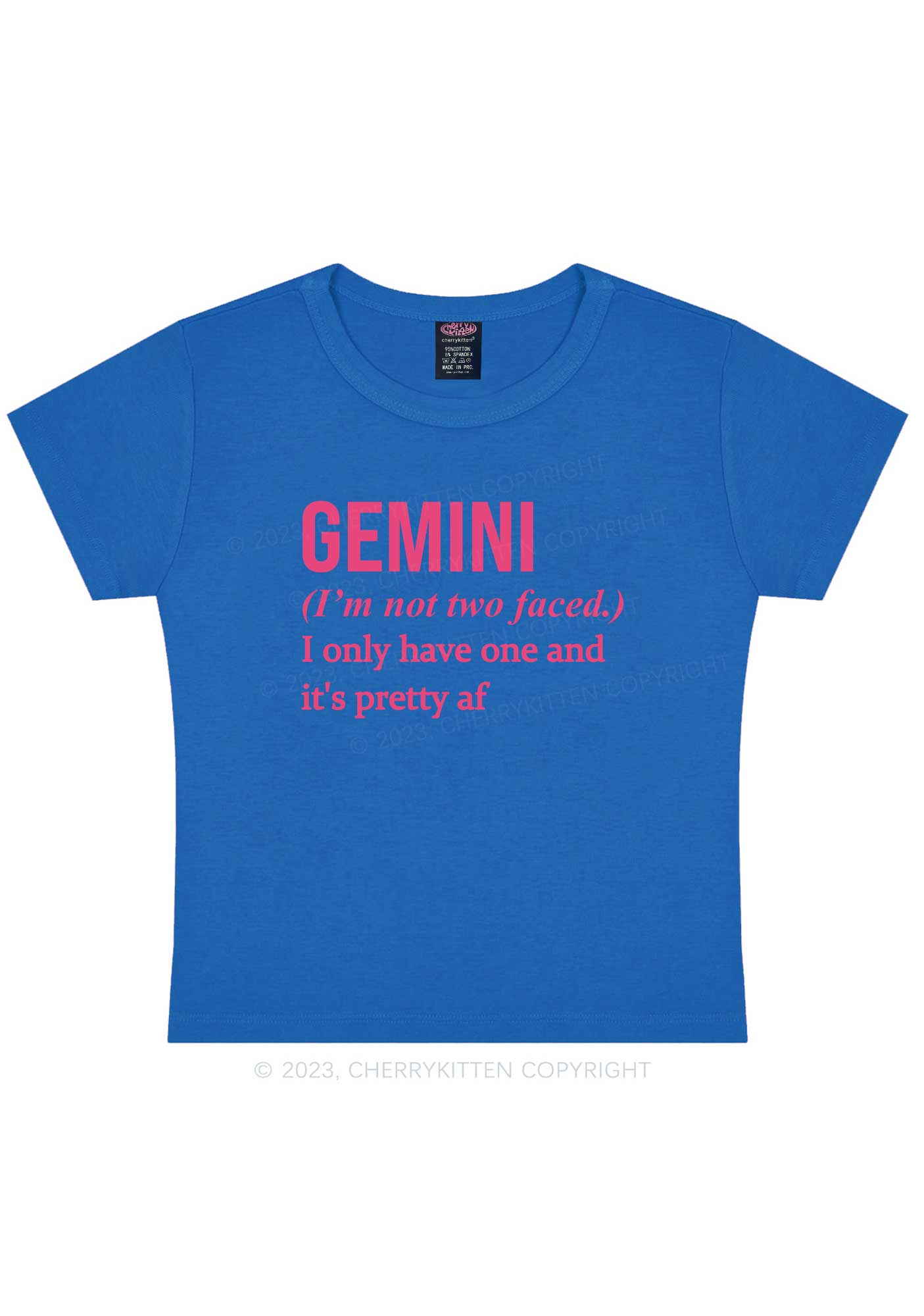 Pretty Gemini Y2K Baby Tee Cherrykitten
