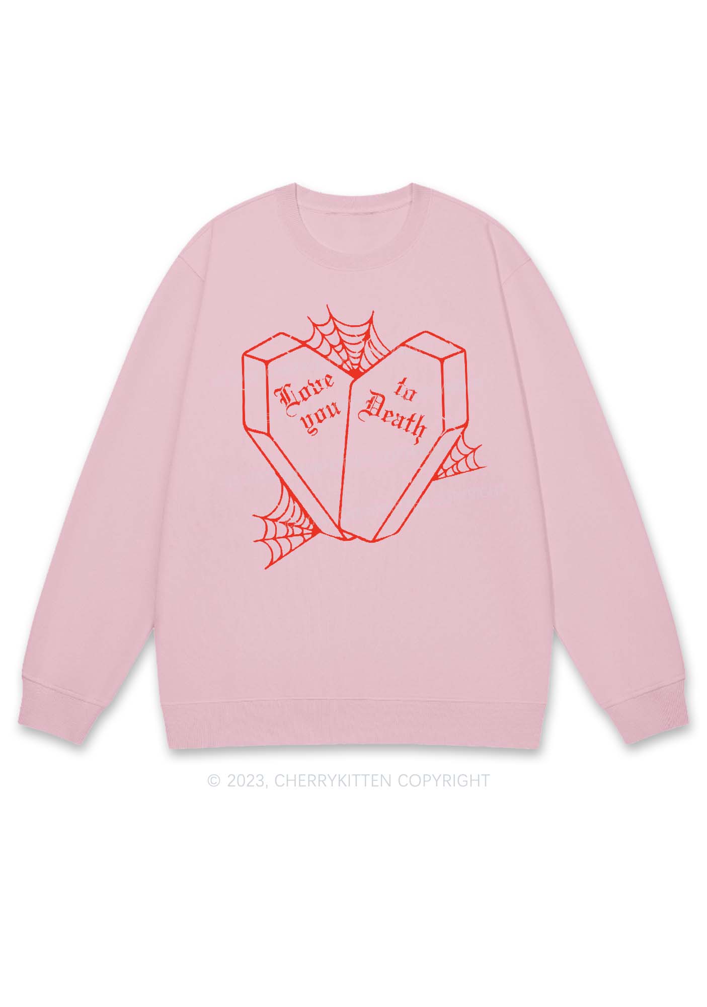 Love You To Death Halloween Y2K Sweatshirt Cherrykitten