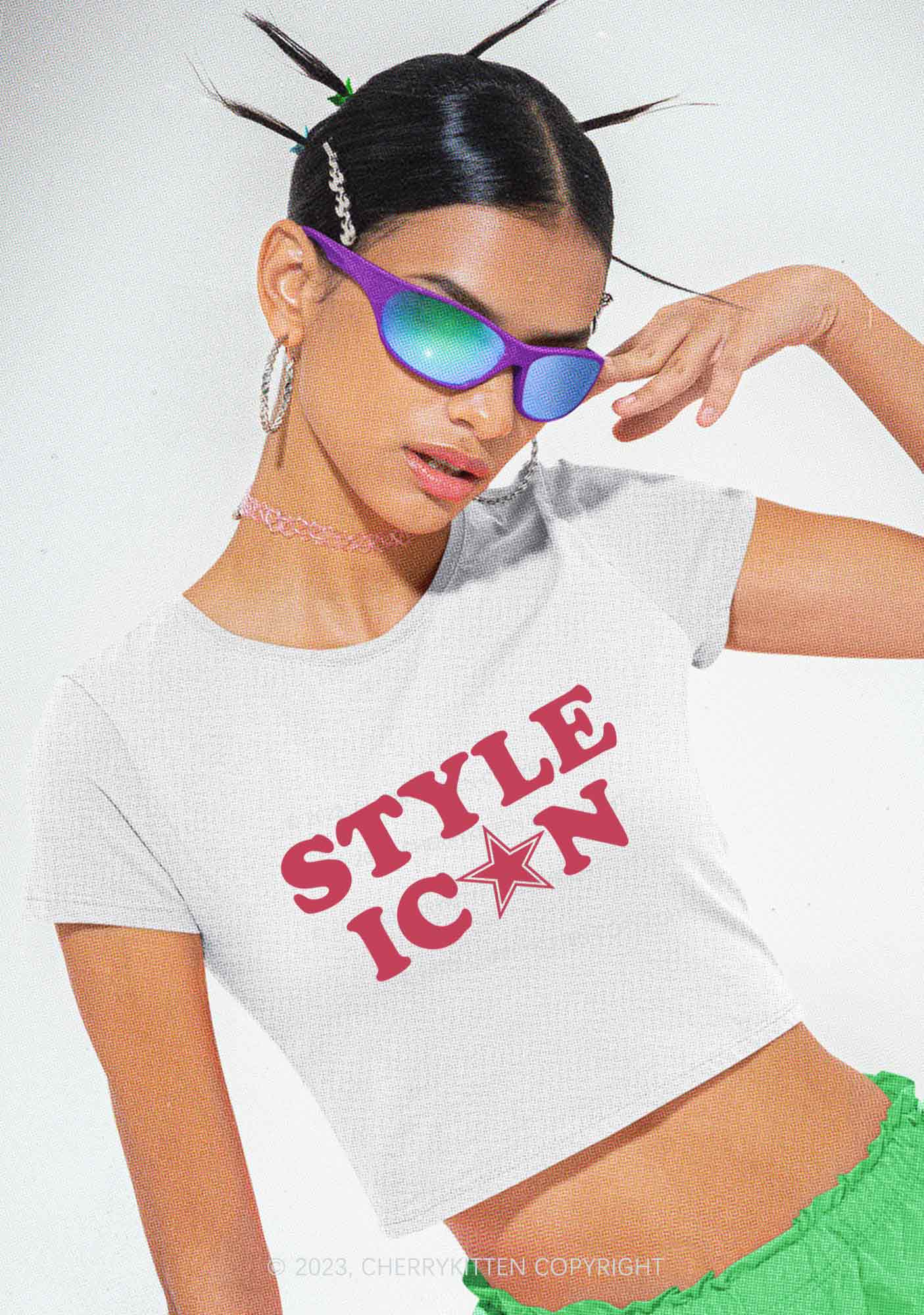 Style Icon Y2K Baby Tee Cherrykitten