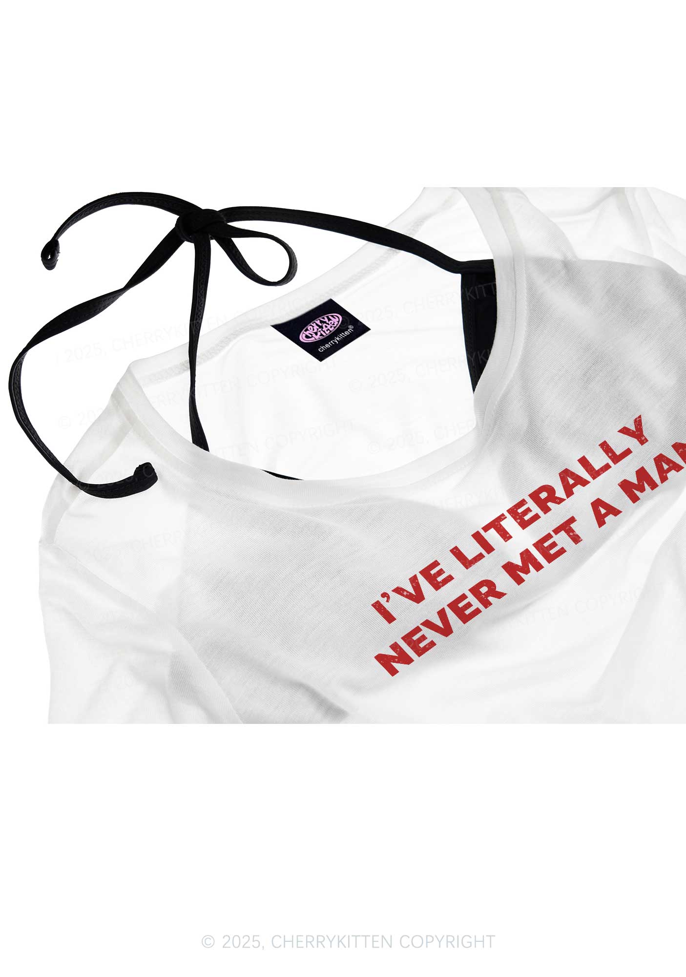 Never Met A Man Pride Y2K Sheer Boyfriend Tee Cherrykitten