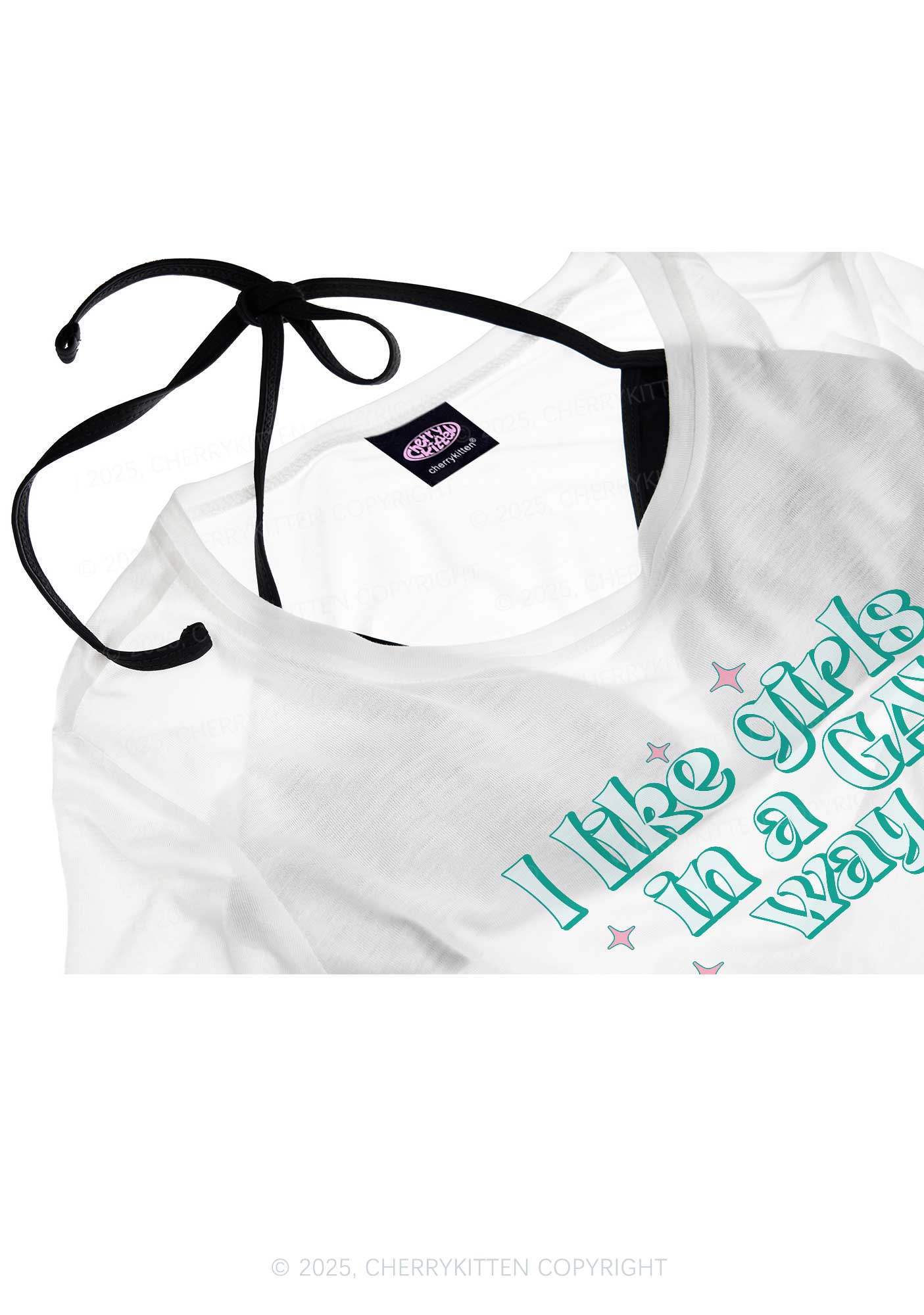 Like Girls In Gay Way Pride Y2K Sheer Crop Tee Cherrykitten