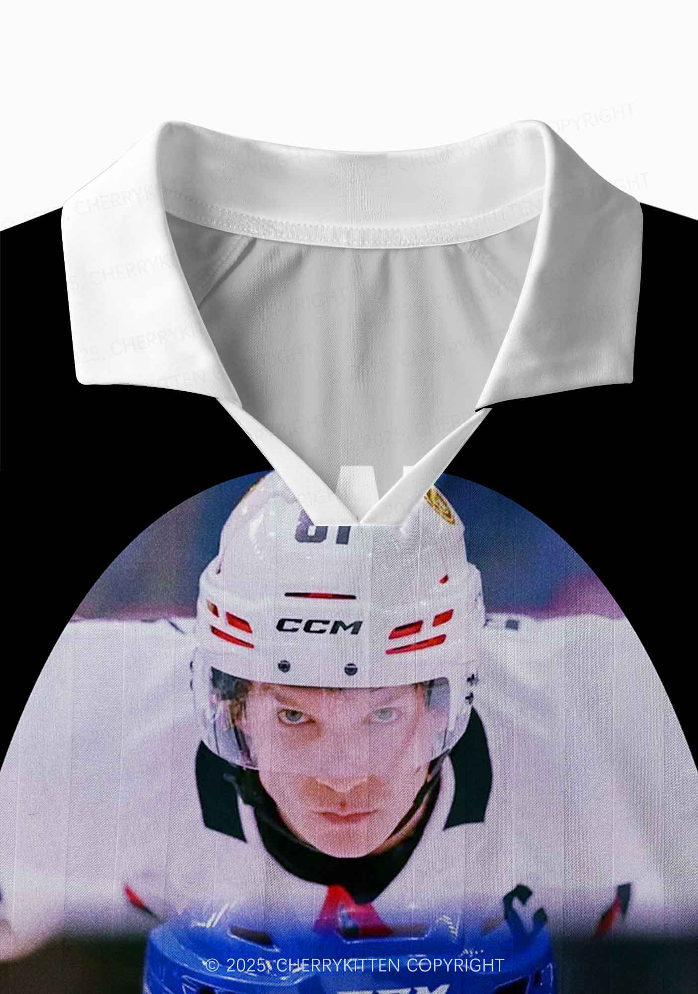 Black Hockey Match HR Y2K Long Sleeve Sport Jersey Shirts Cherrykitten