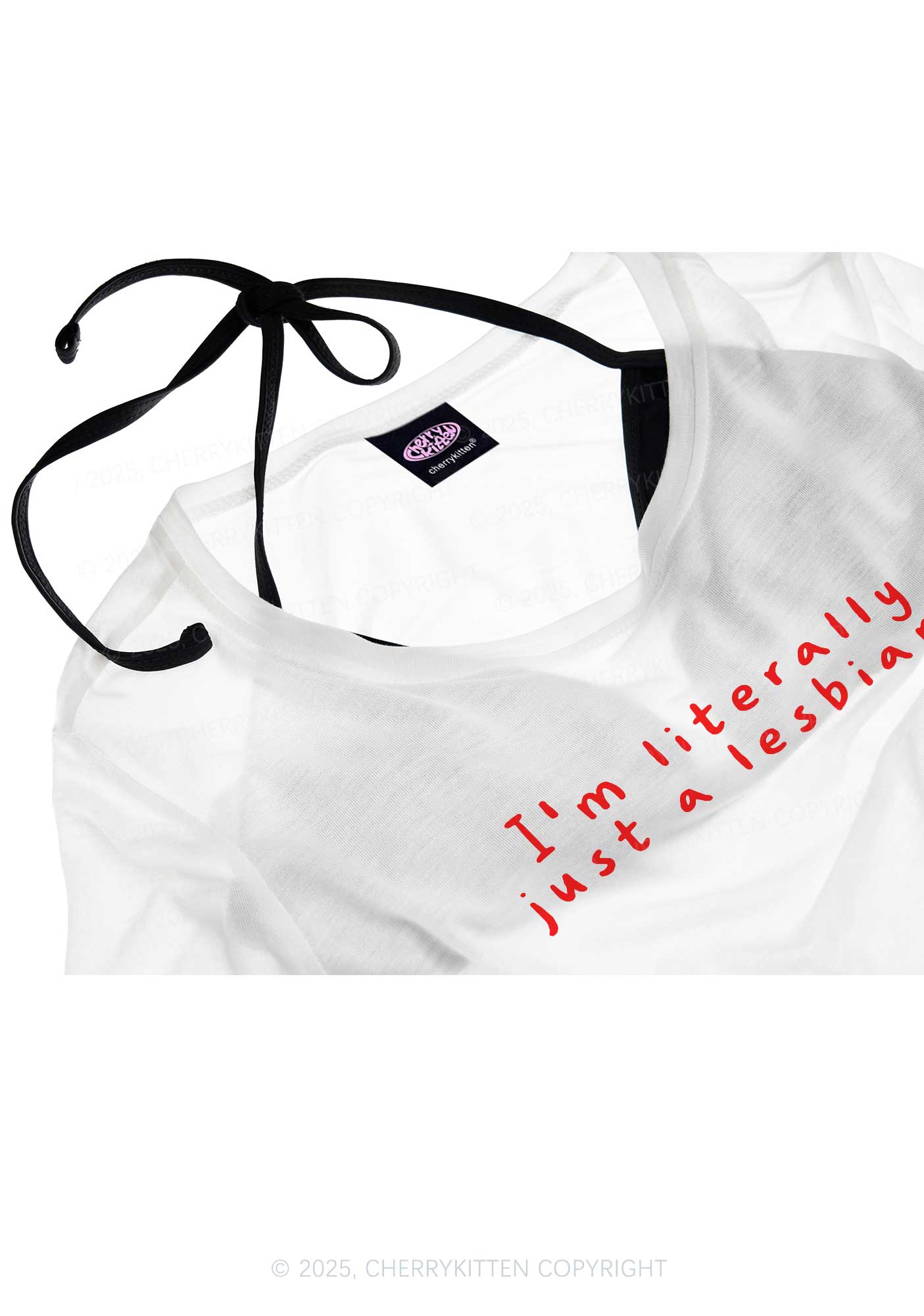 Just A Lesbian Pride Y2K Sheer Boyfriend Tee Cherrykitten
