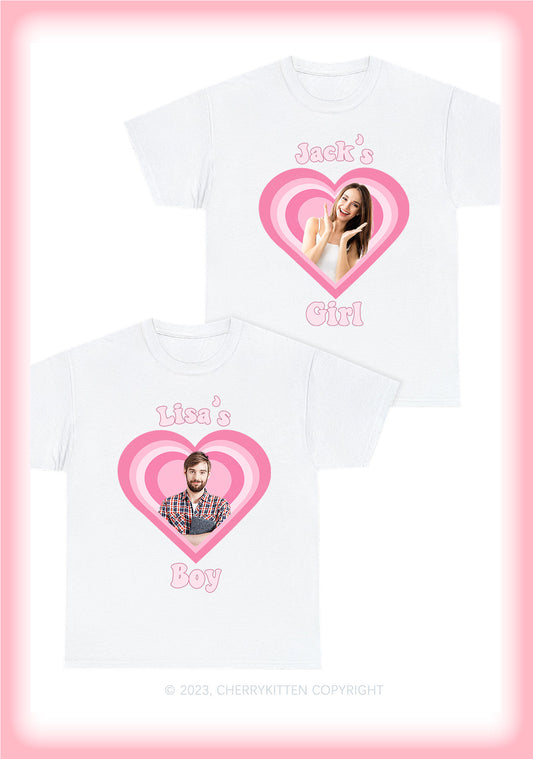 Personalized Text&Photo Heart Y2K Valentine's Day Chunky Shirt Cherrykitten