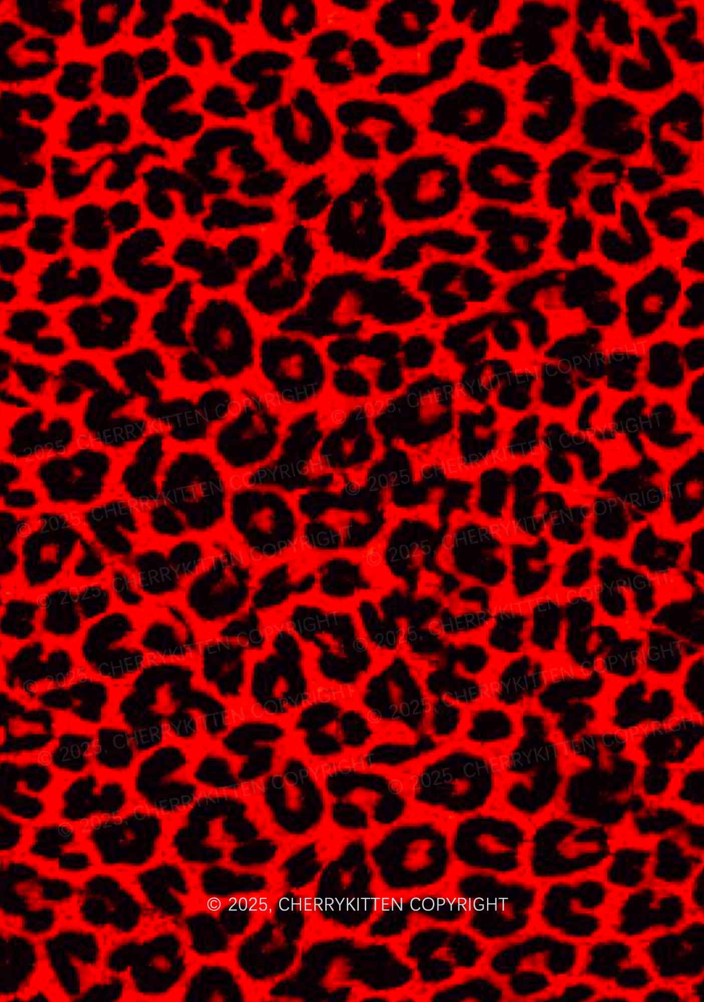Red Leopard Y2K Print Long Sleeve Pajama Set Cherrykitten