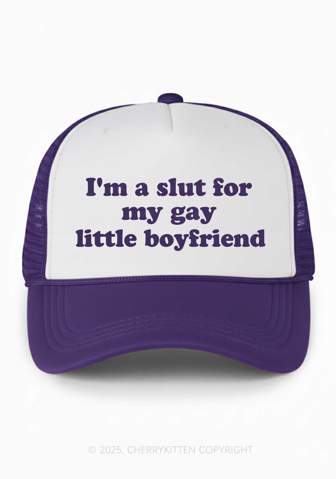 Slxt For My Gay BF Valentine's Day Y2K Colorblock Trucker Hat Cherrykitten