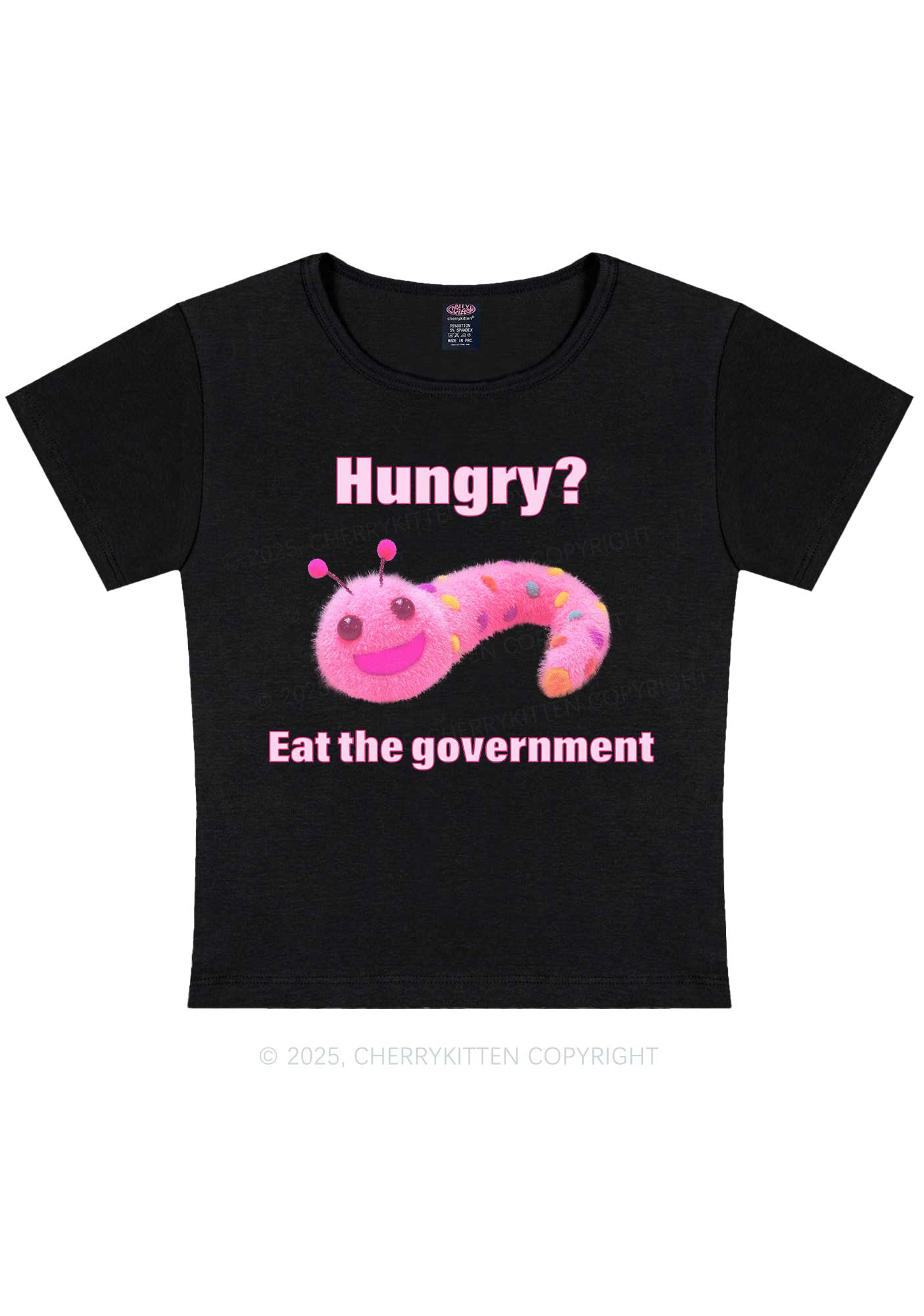 Eat The Government Y2K Baby Tee Cherrykitten