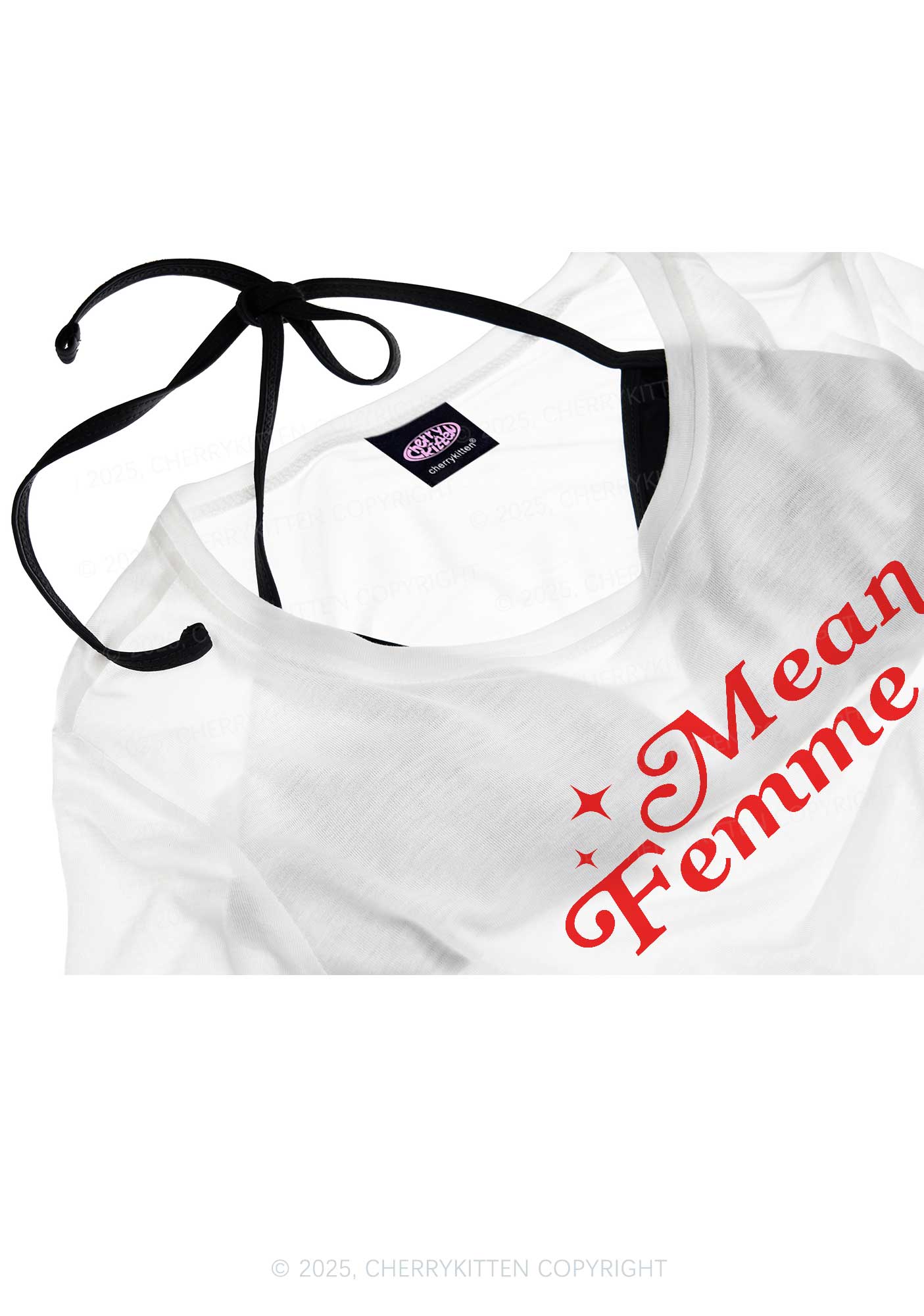 Mean Femme Pride Y2K Sheer Boyfriend Tee Cherrykitten